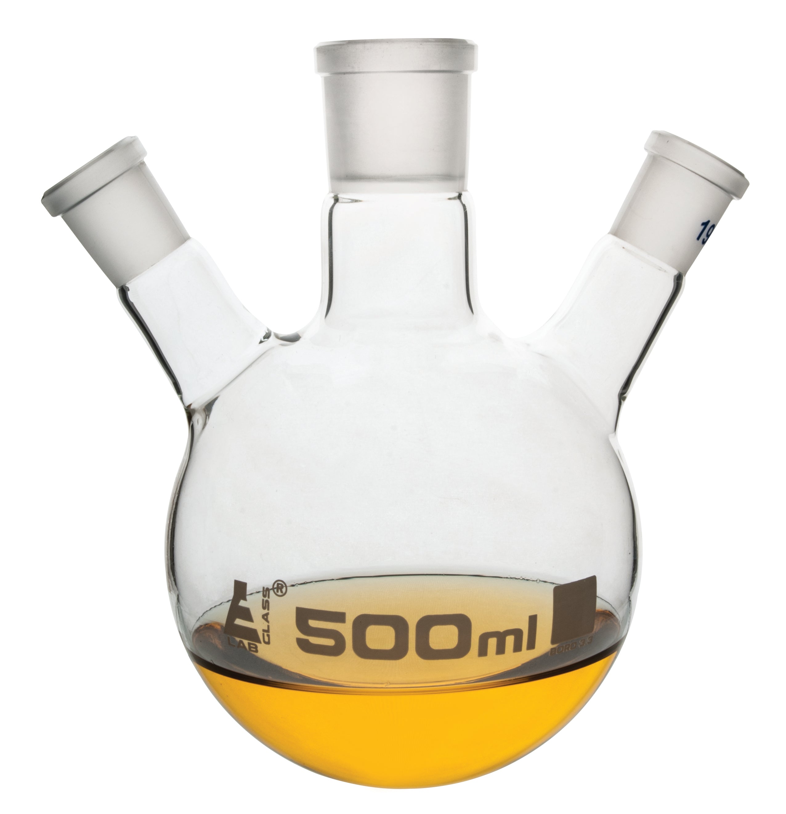 Round Bottom Three-Angled-Neck Borosilicate Glass Distillation Flask