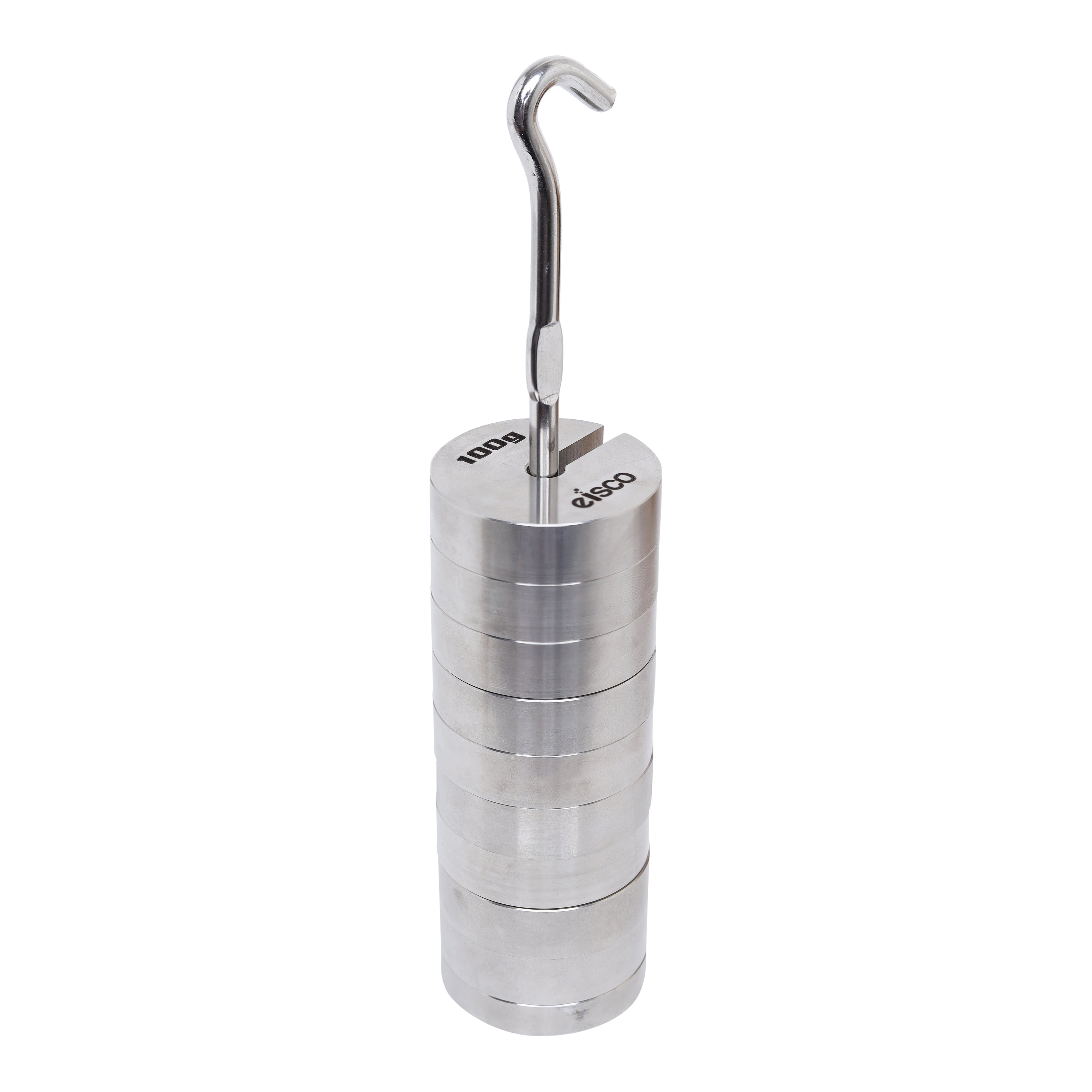 Stainless Steel Slotted Mass Set with Hanger, 9-Piece, 100g