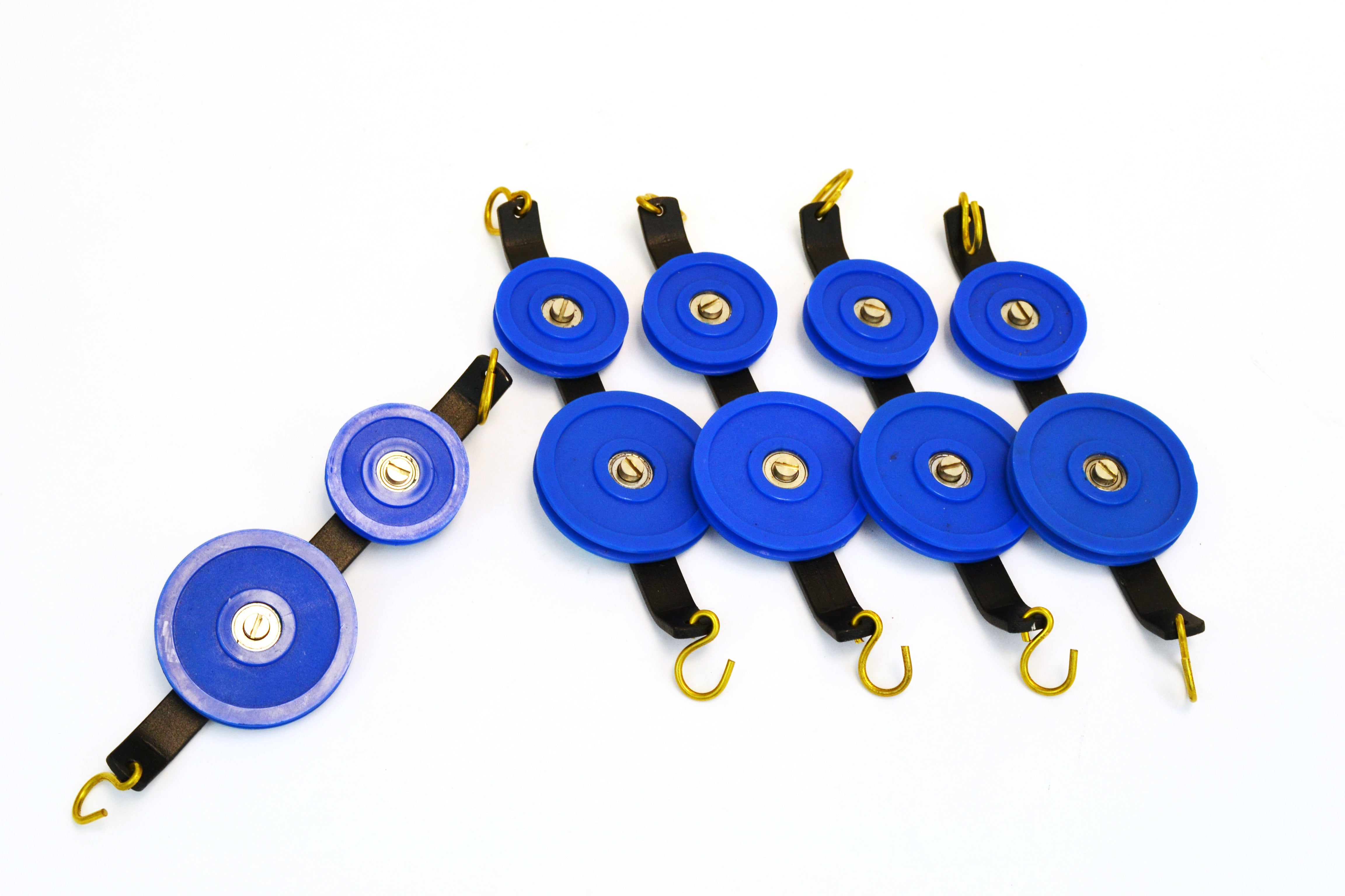 5-Piece Low-Friction Double-Tandem Plastic Pulley Set, 38 and 50mm