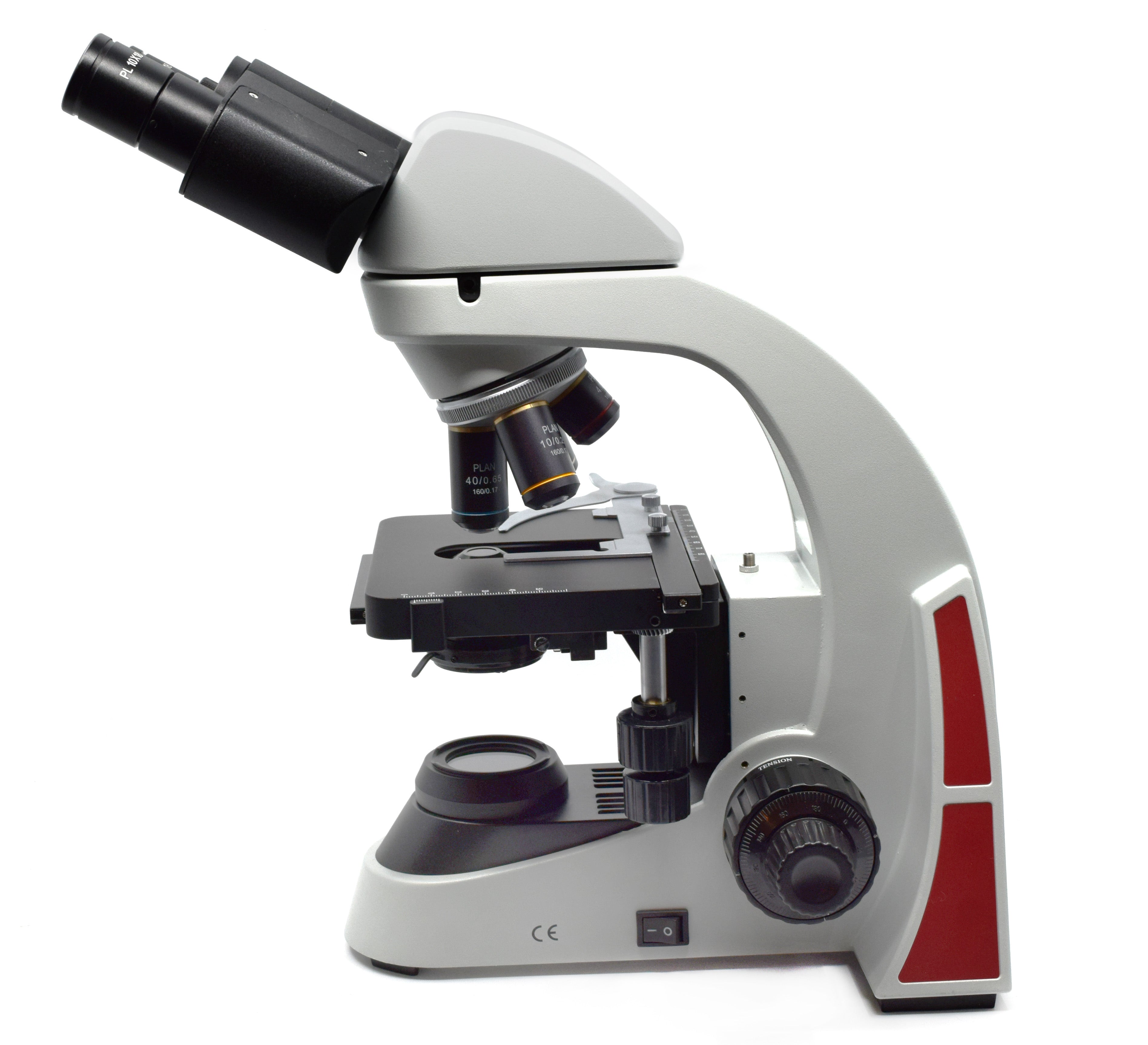 Premium Binocular Microscope with Siedentopf Head, 4X-100X with Color Corrected Optics