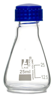 Conical Borosilicate Glass Erlenmeyer Flask with Screw Cap