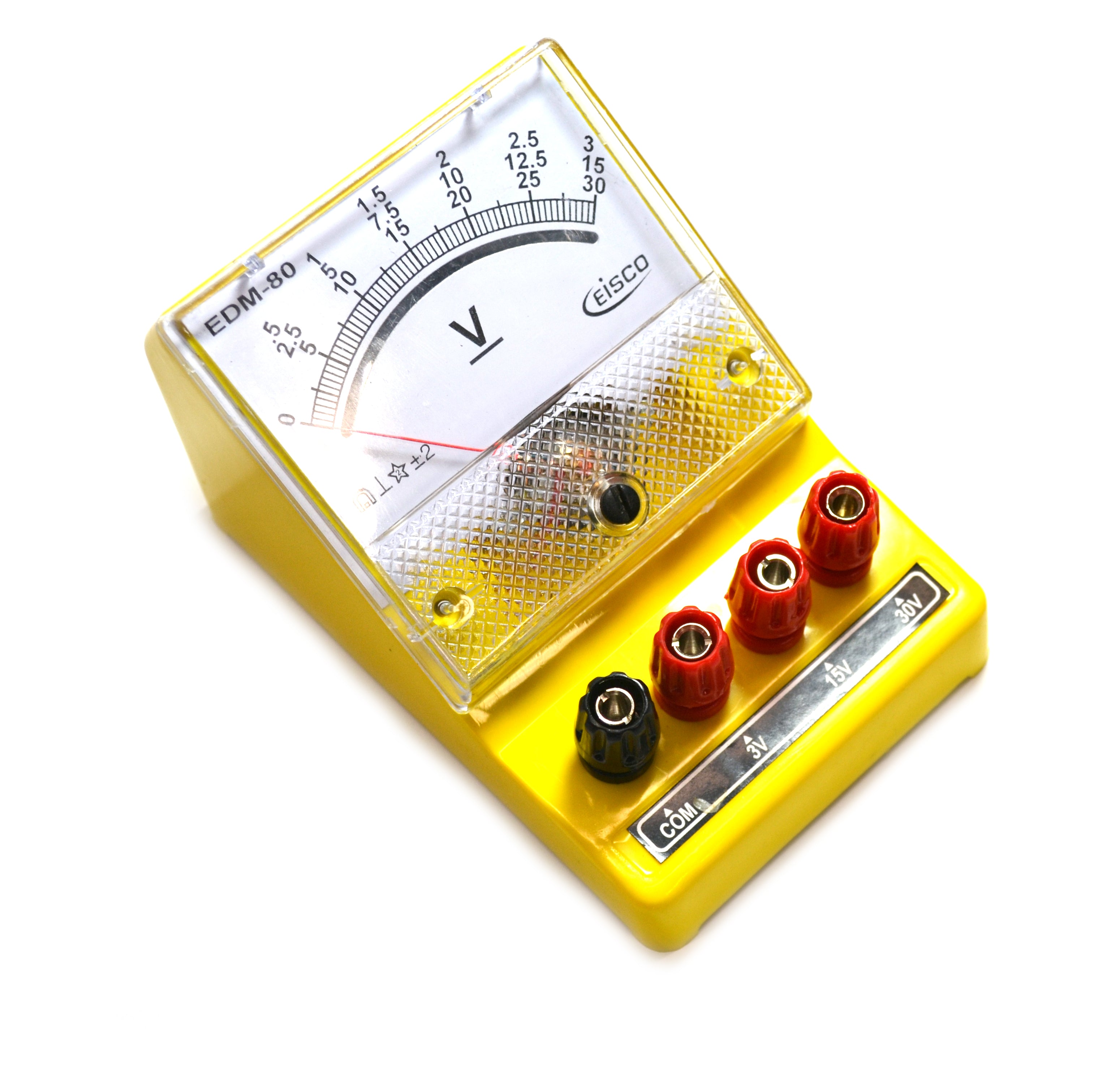 Triple-Range Moving Coil DC Voltmeter, 0-3V / 0-15V / 0-30V