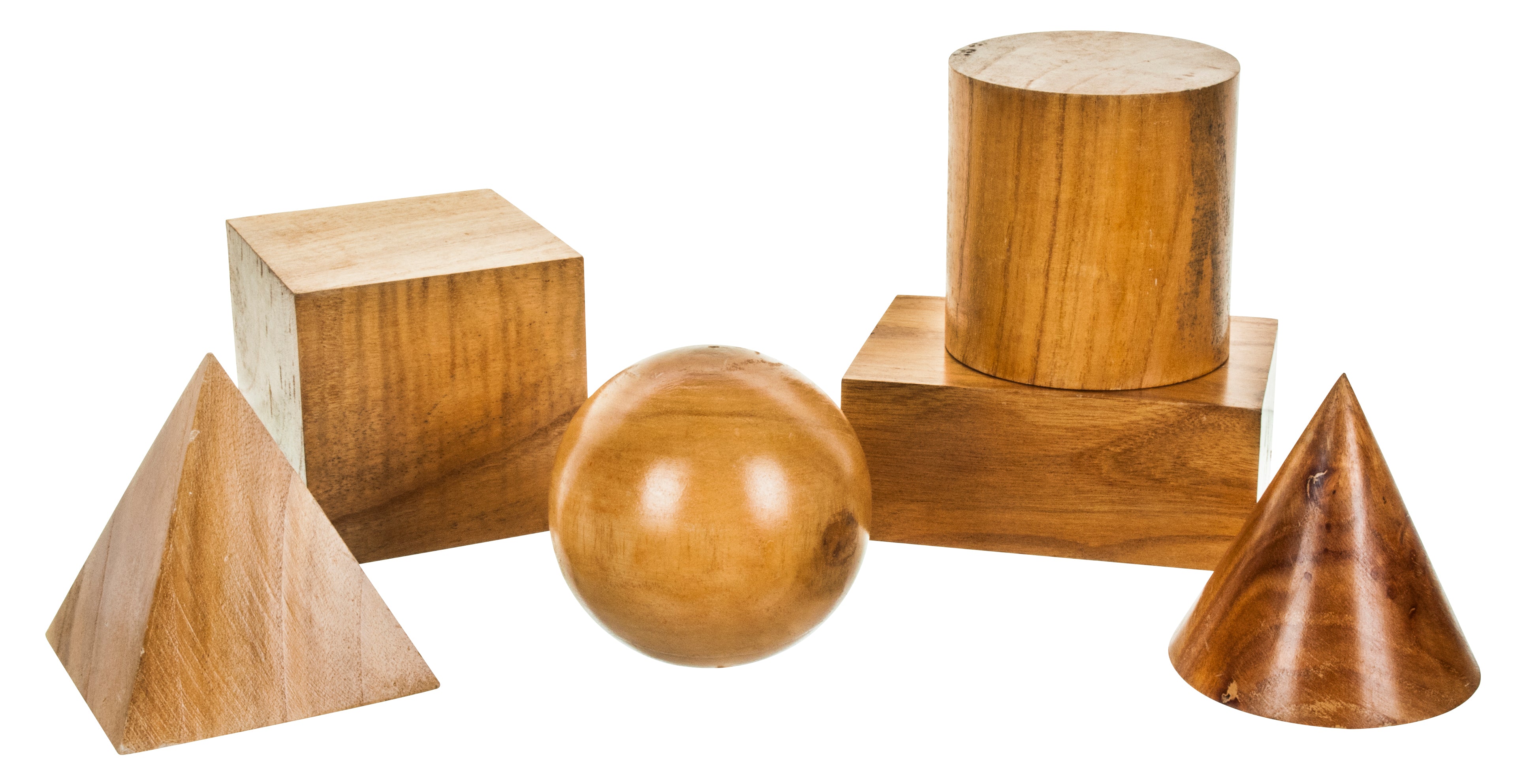 Large Solid Wood 6-Piece Geometric Model Set