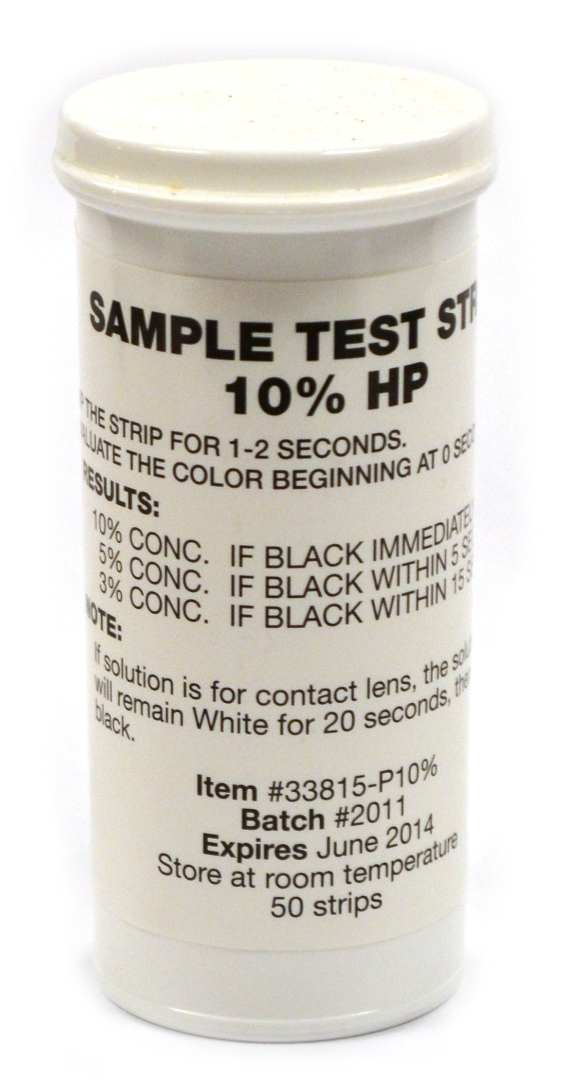 10% Food Grade Peroxide Test Strips, 50-Vial