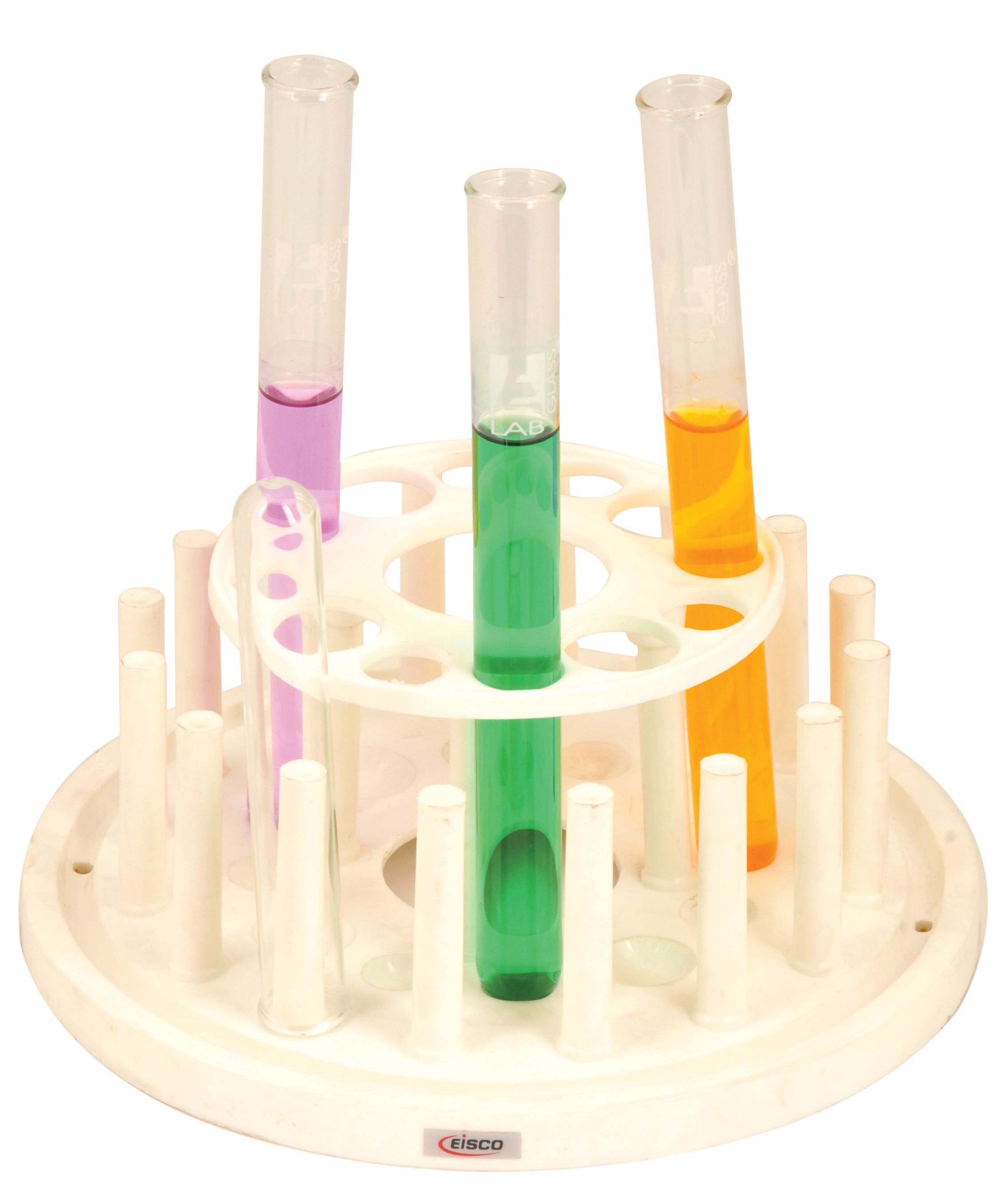 Round Polypropylene Test Tube Rack for 12 Mixed Tubes (4 x 25mm + 8 x 19mm)