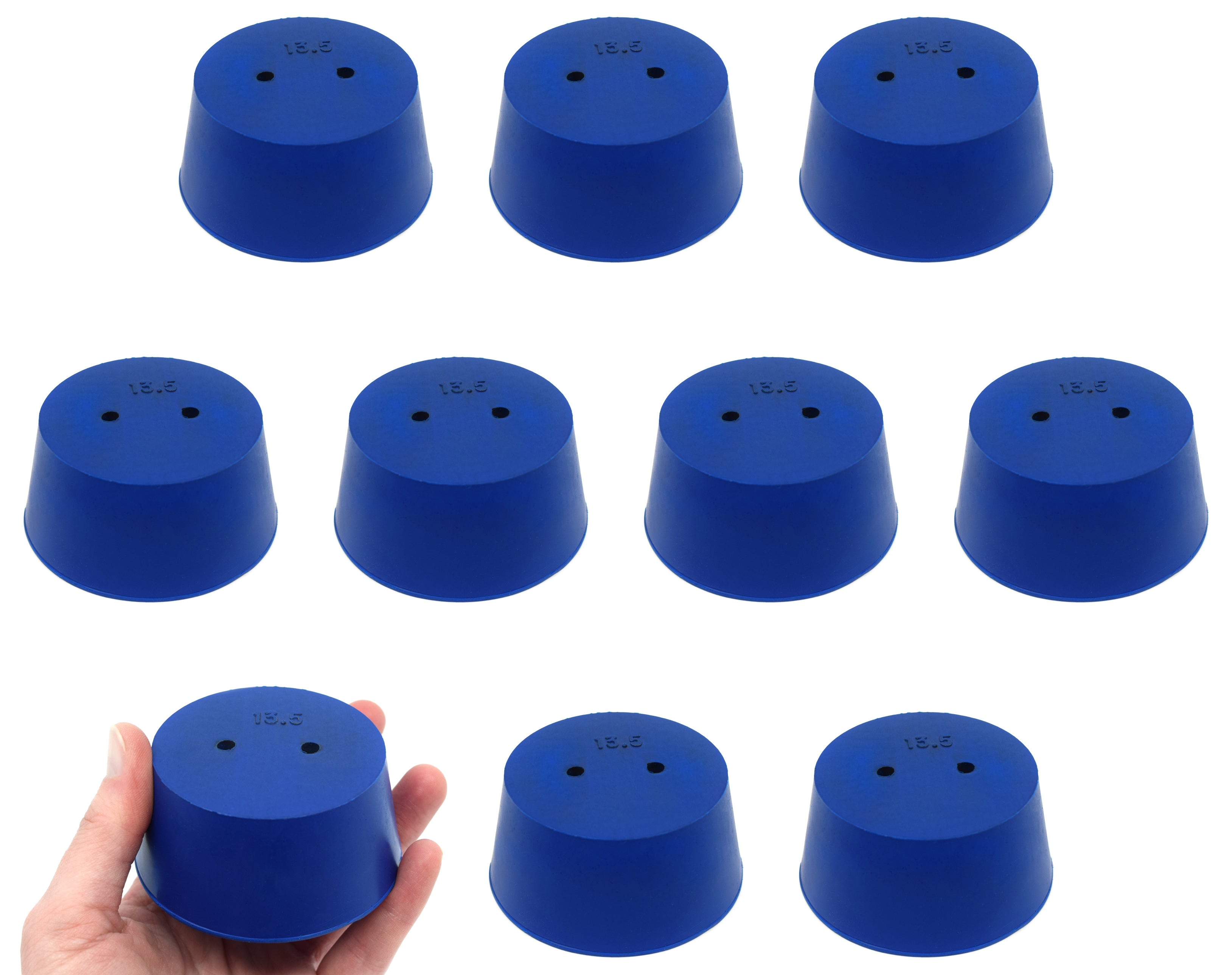 Neoprene Stopper with 2 Holes, 10-Pack