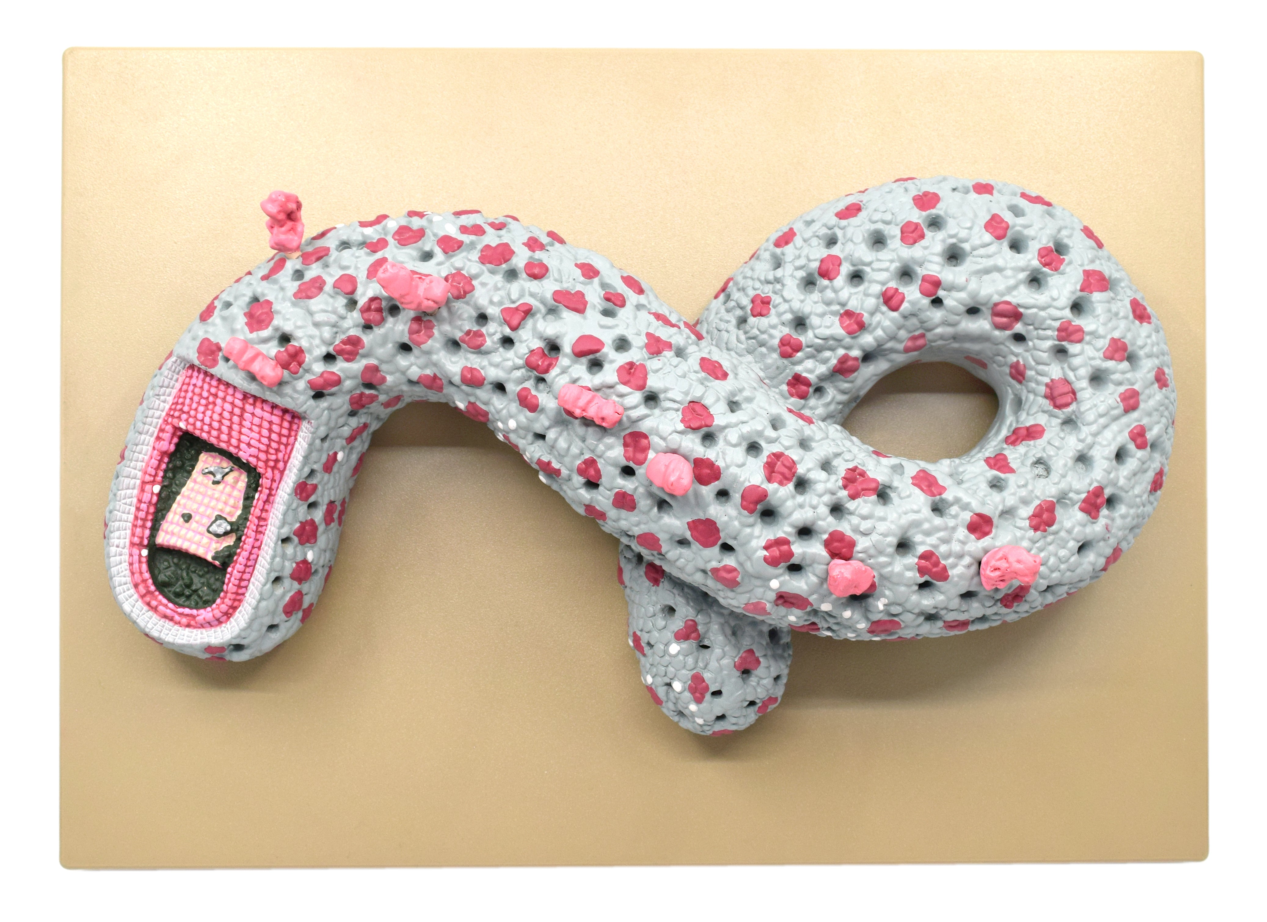 Hand-Painted 3D Ebola Virus Sectional Anatomical Model on Base, 100000x Magnification, 16 x 12 inch