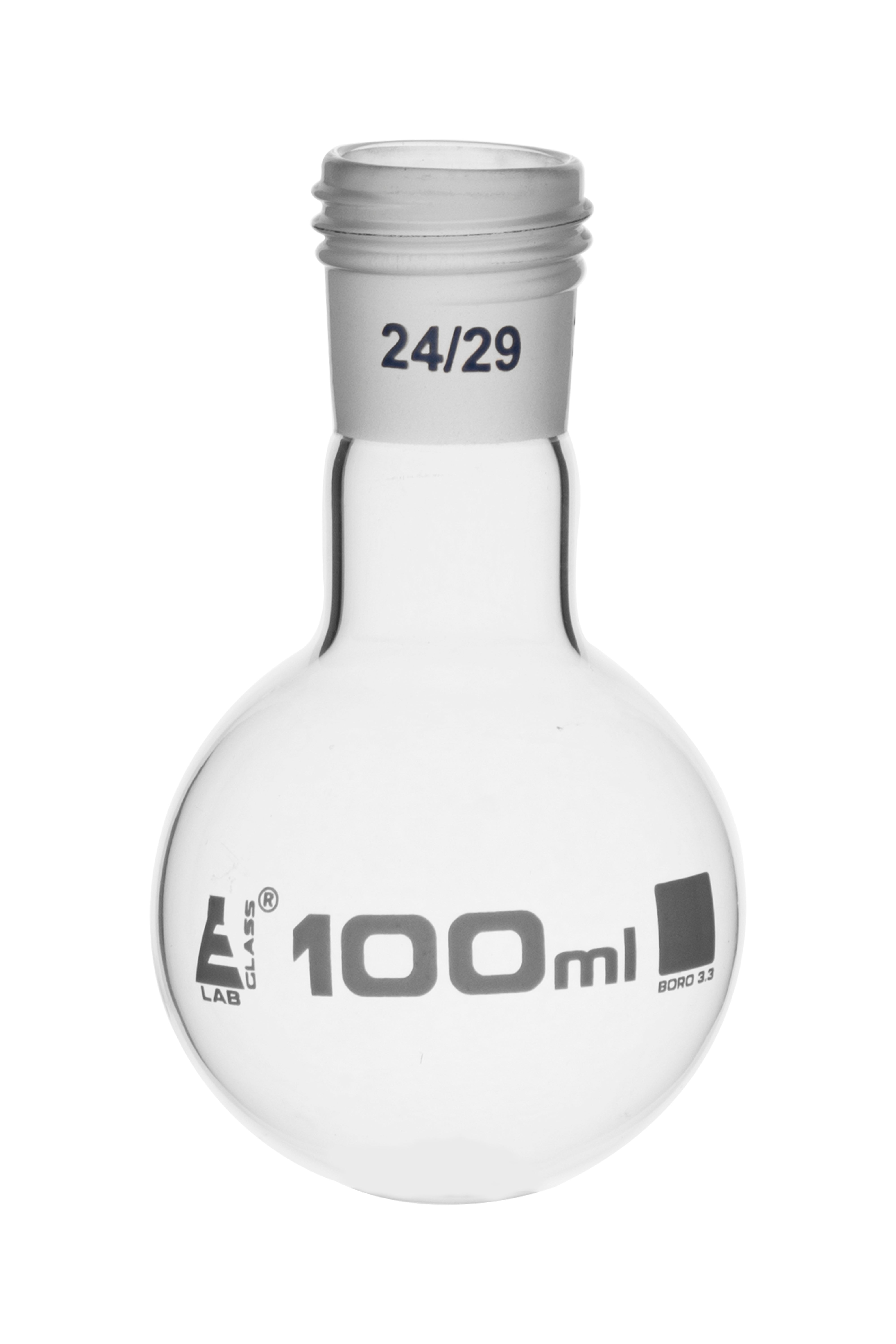 Round Bottom Borosilicate Glass Boiling Flask with Threaded Joint