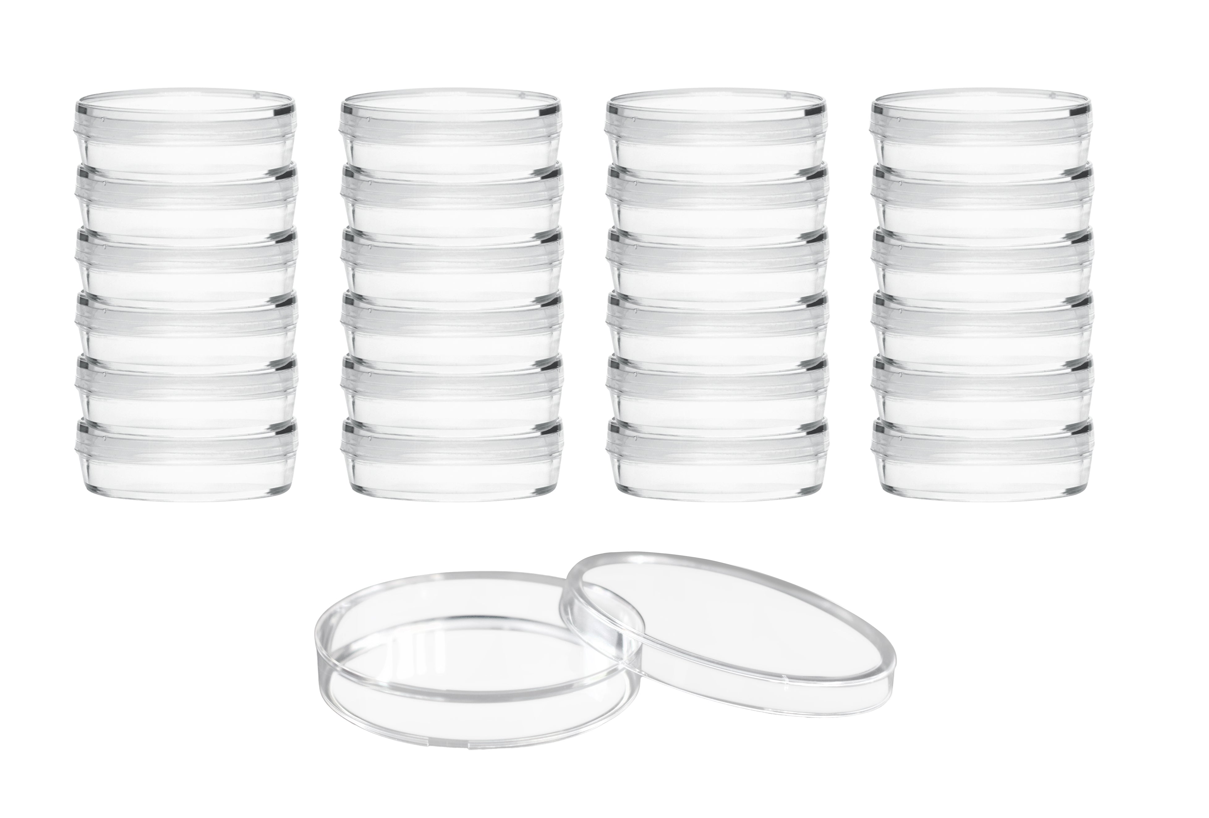 Sterile Triple-Vented Polystyrene Petri Dish with Lid, 25-Pack