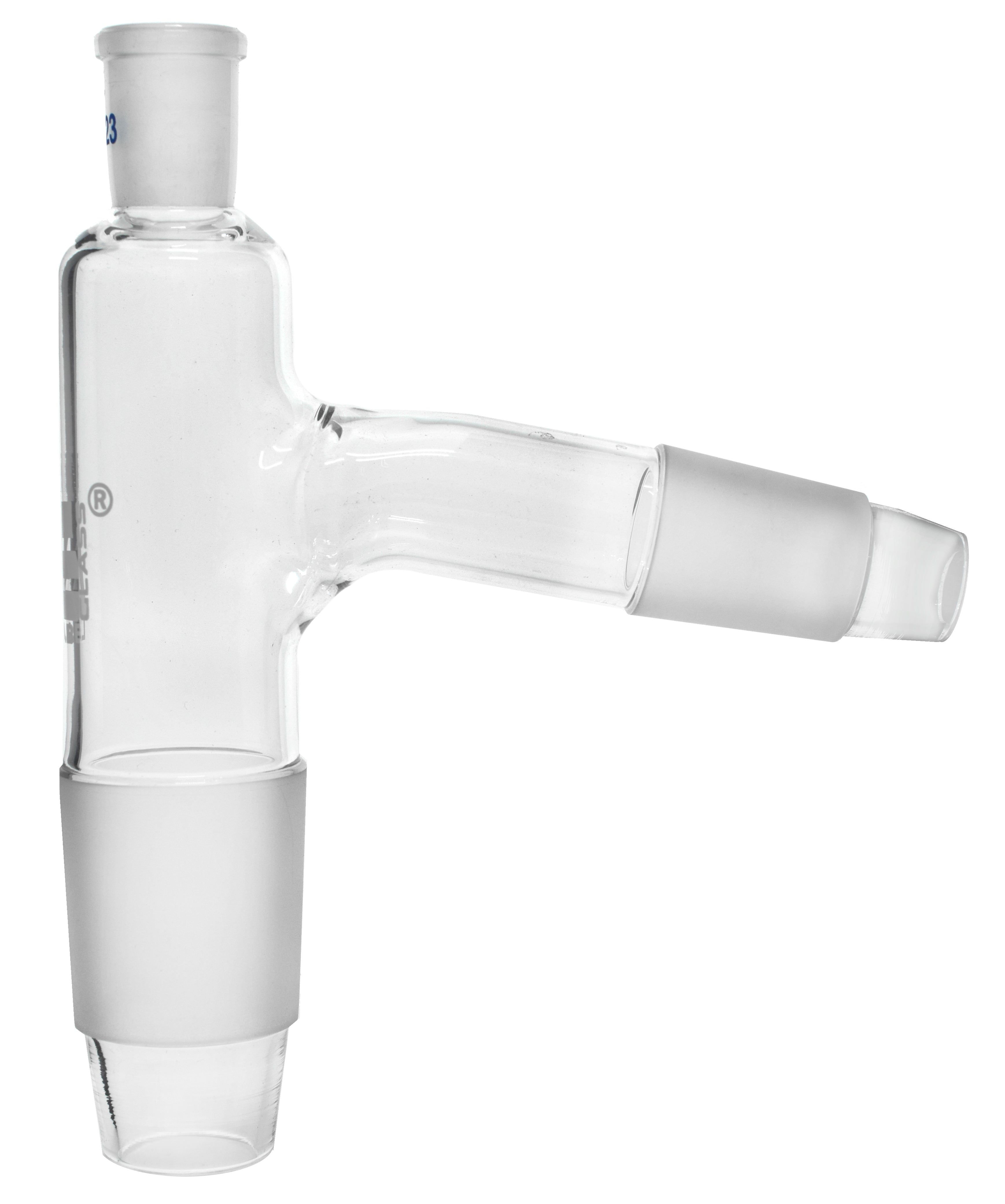 Plain Still Head with B14 Thermometer Socket, 34/35 Flask and 24/29 Condenser Cones, Borosilicate Glass