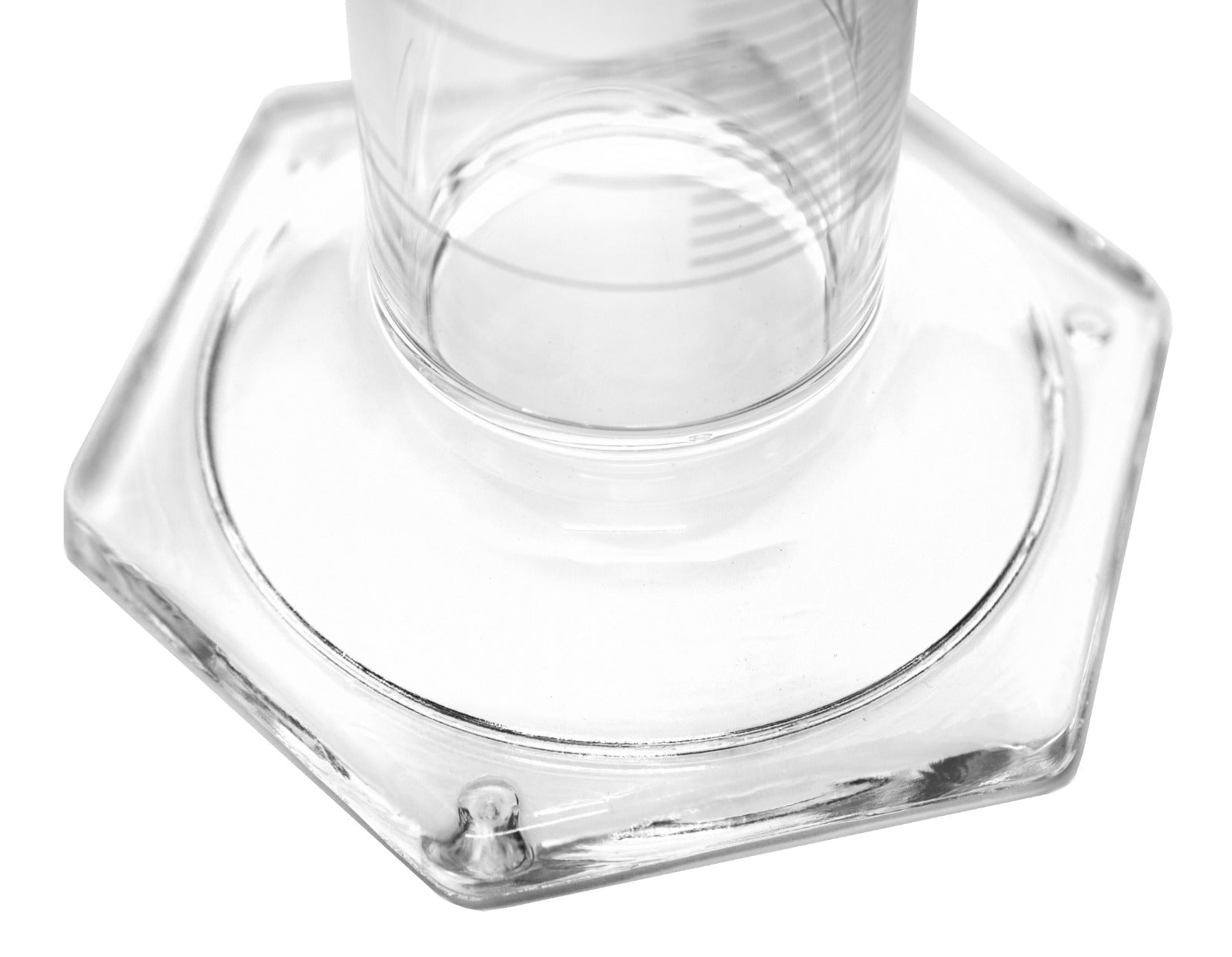 Glass Graduated Cylinder, 25mL - Class B - White Single Scale - Hexagonal Base - Borosilicate
