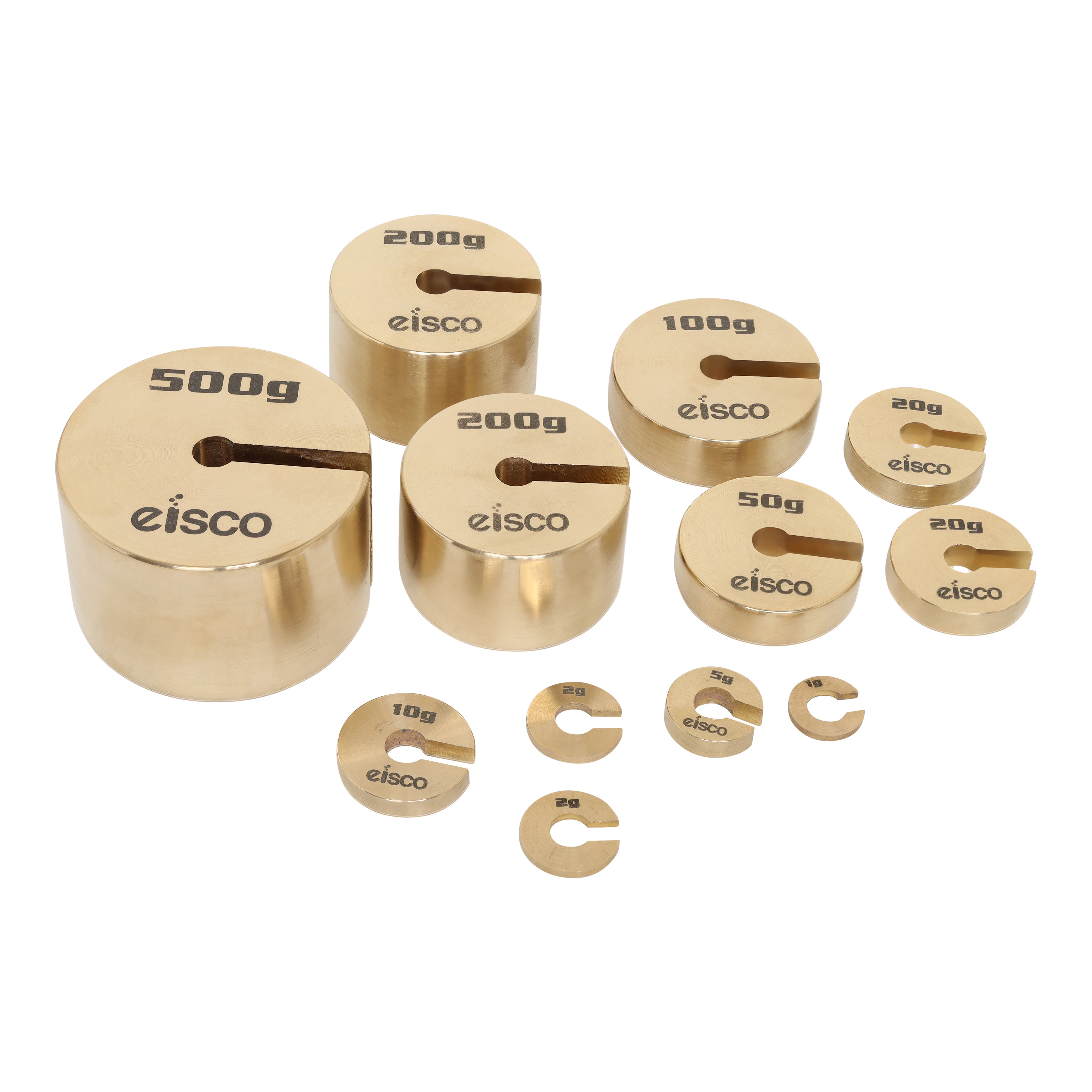 12-Piece Solid Brass Slotted Mass Set