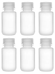 Translucent Wide Mouth Polypropylene Reagent Bottle with Screw Cap, 6-Pack