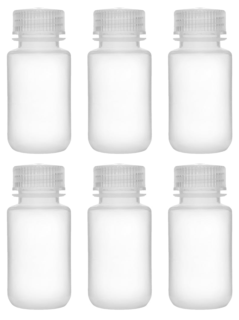 Translucent Wide Mouth Polypropylene Reagent Bottle with Screw Cap, 6-Pack