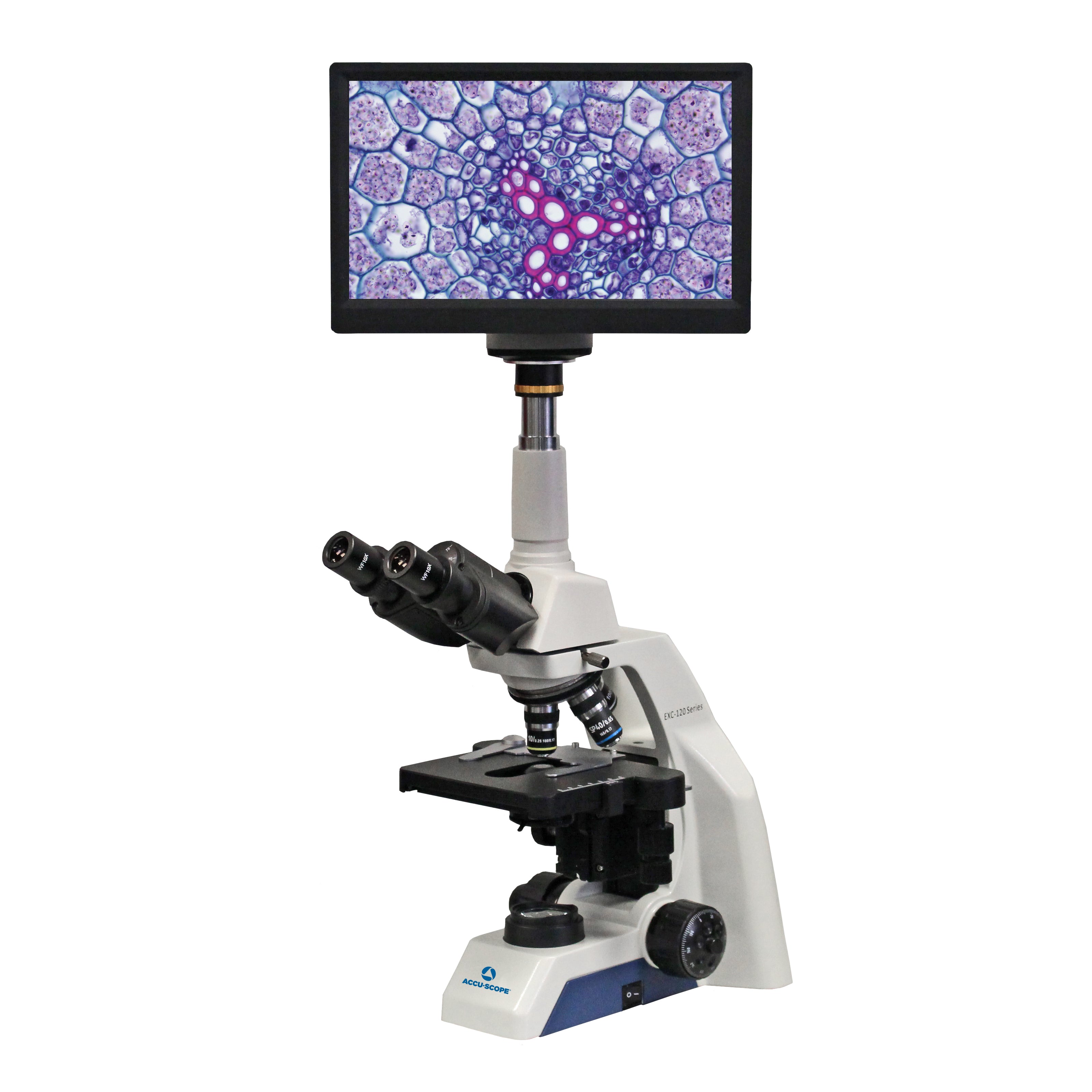 Accu-Scope Digital Compound Microscope with HD Camera and 11.6" LCD, EXC-123-HDS, 40-1000X