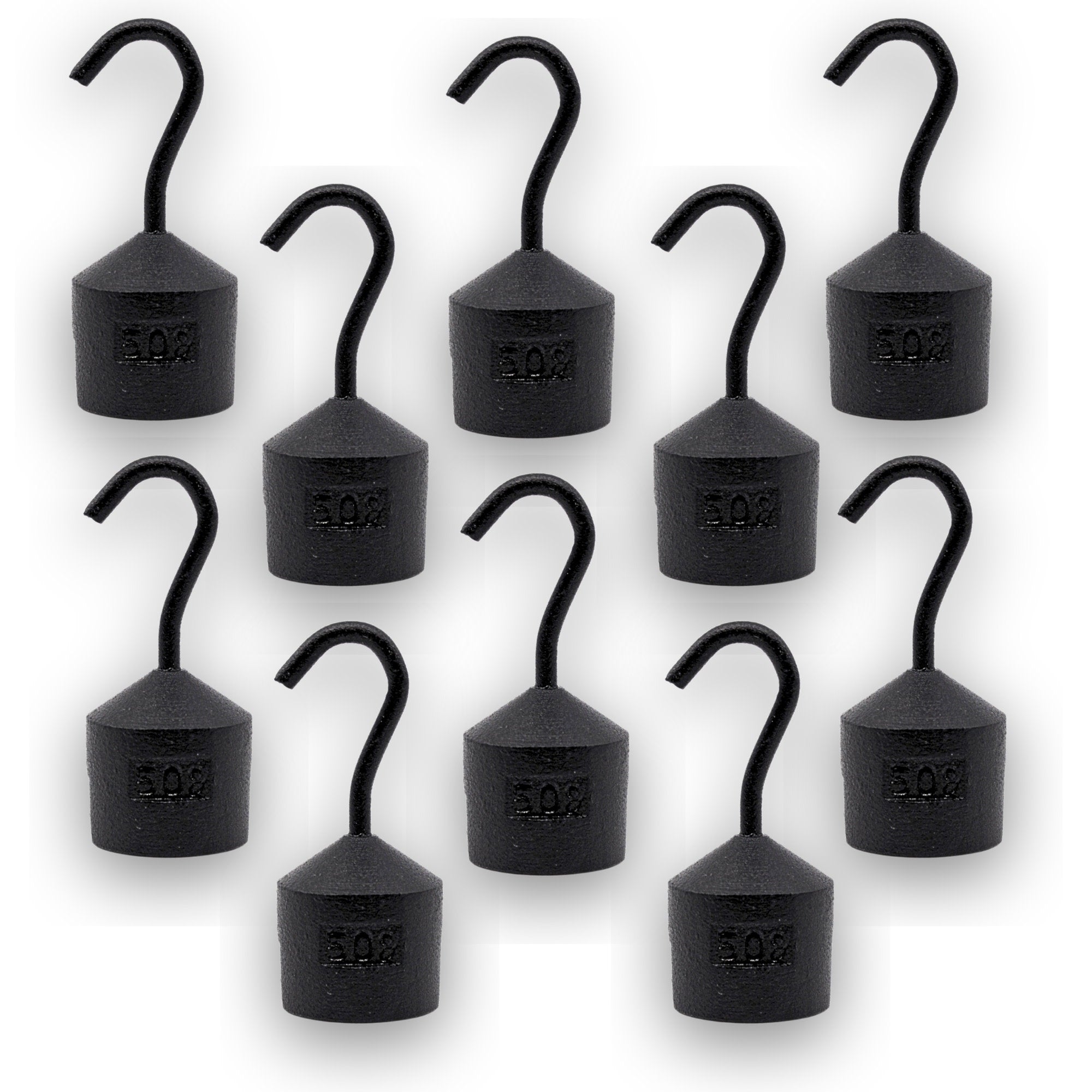 Iron Cylindrical Hooked Weight, 10-Pack