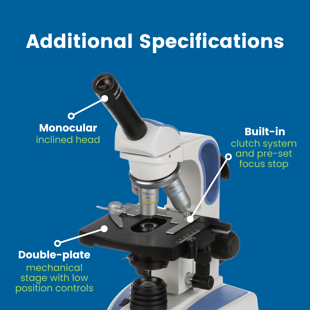 Accu-Scope Monocular Student Compound Microscope, EXM-151, 40-1000X
