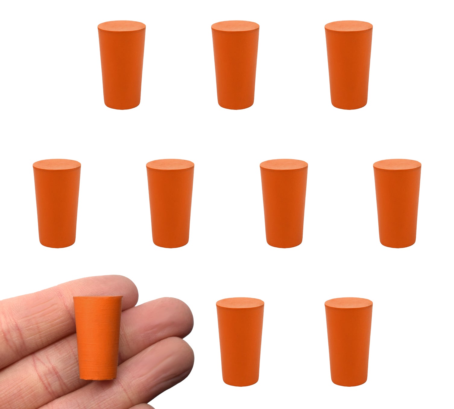 Solid Rubber Stopper, 10-Pack