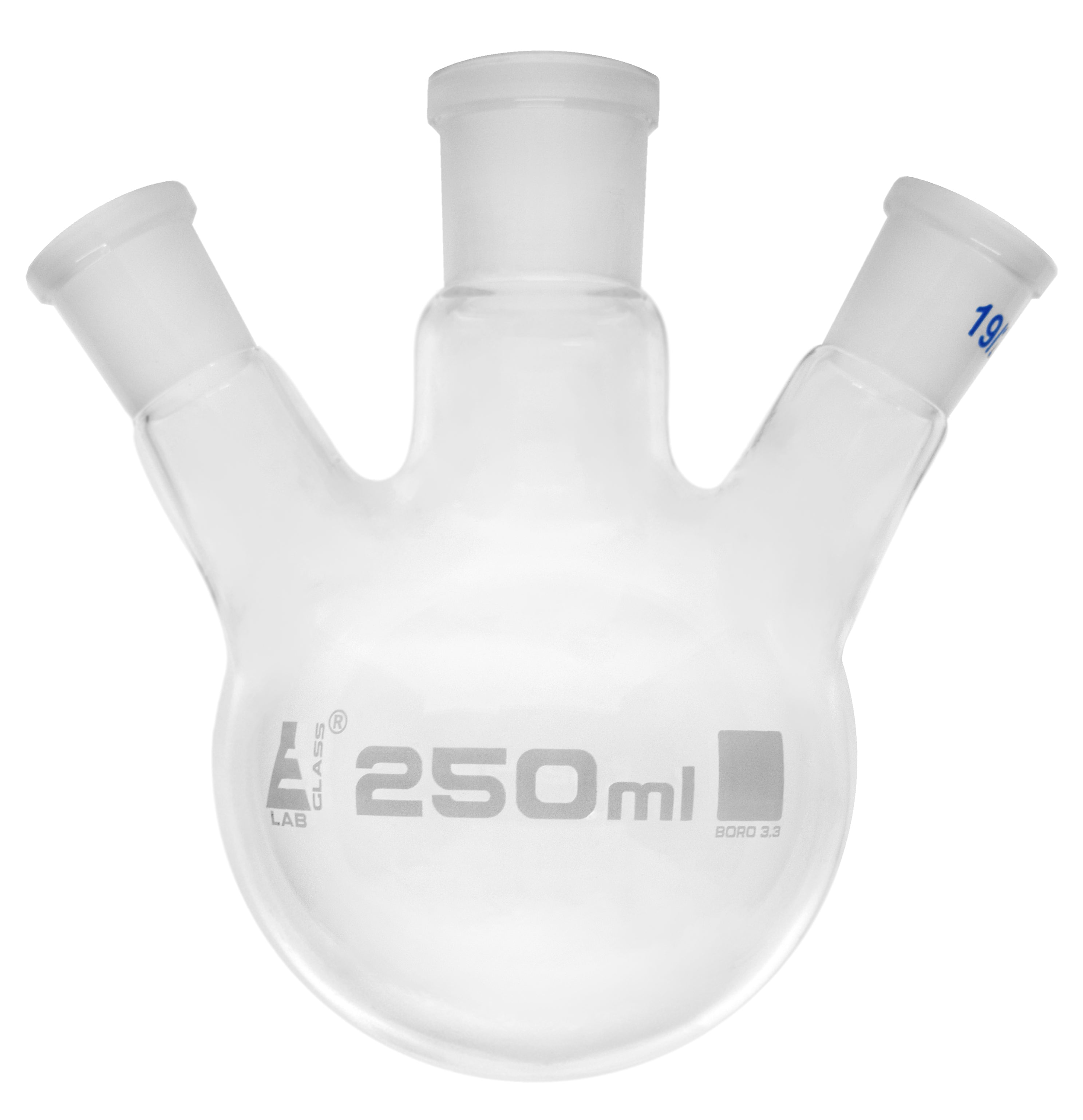 Round Bottom Three-Angled-Neck Borosilicate Glass Distillation Flask