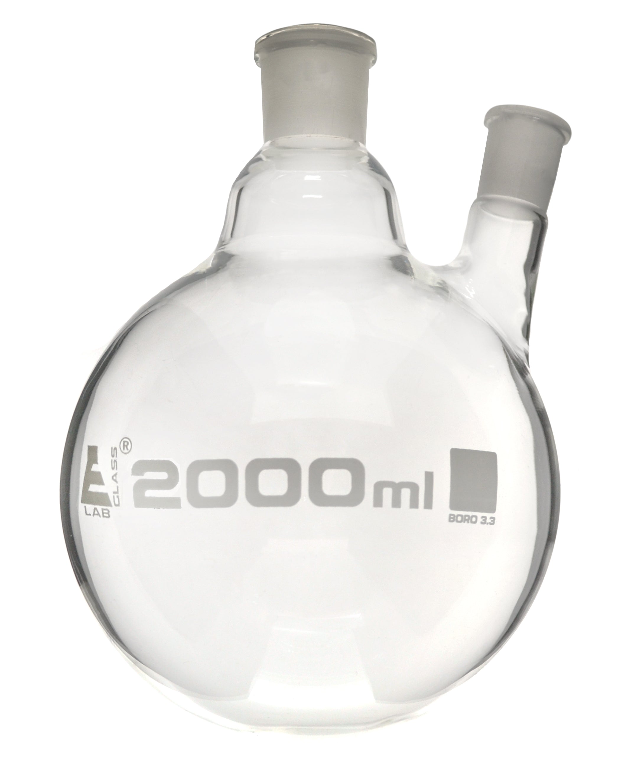 Round Bottom Oblique Neck Borosilicate Glass Distillation Flask
