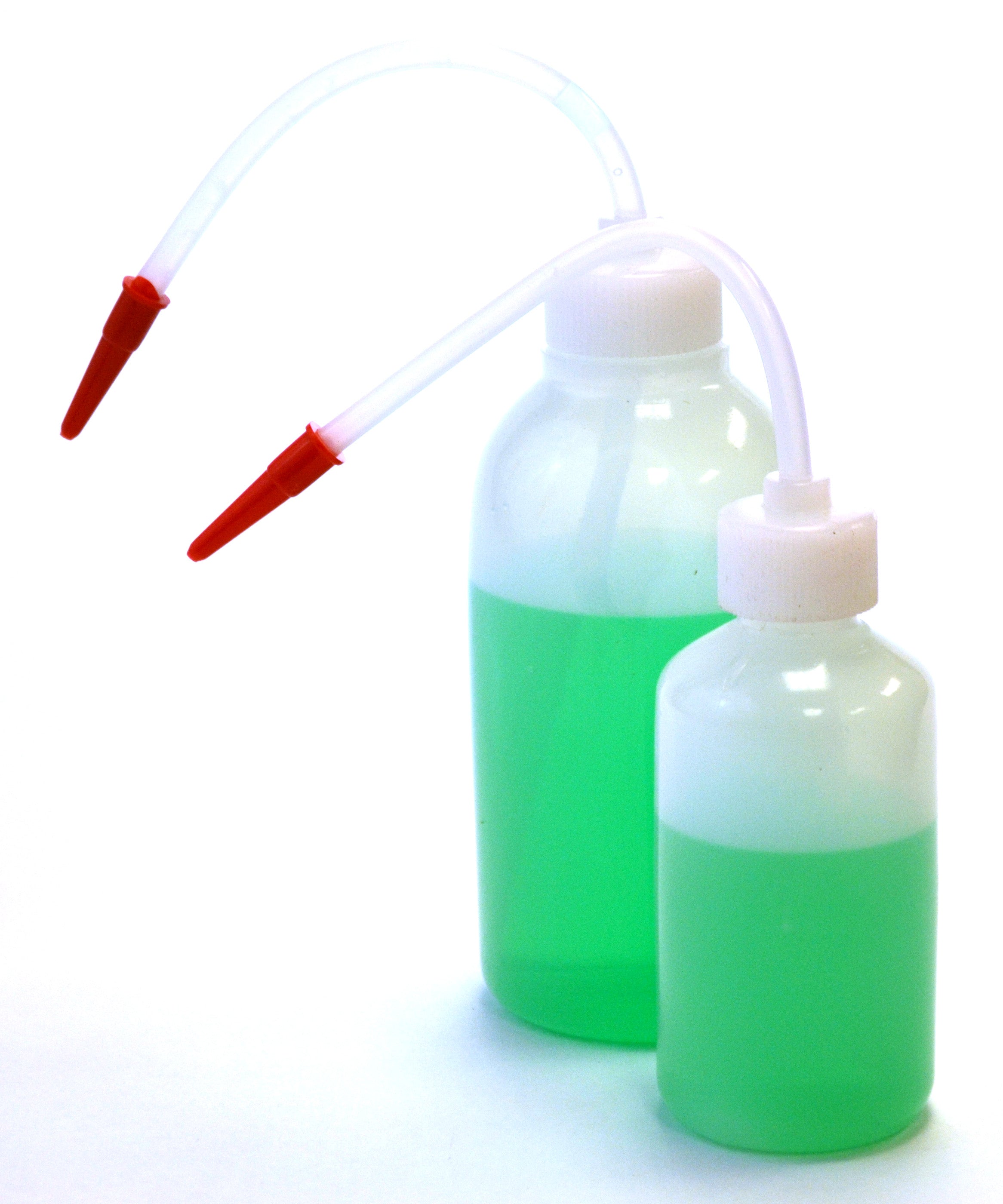 2-Piece Polyethylene Wash Bottle Set with Delivery Tubes, 125mL and 250mL