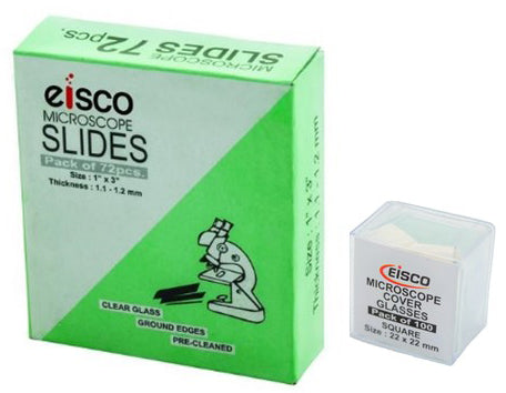 7-Bottle Microscope Vital Stain Kit with Slides, Cover Slips and Storage