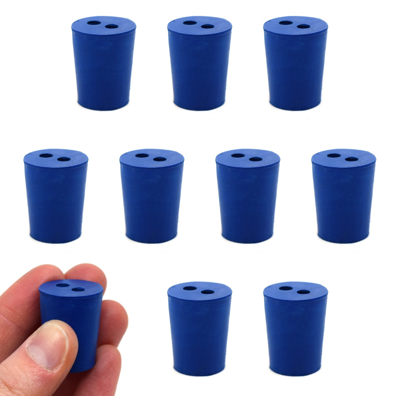 Neoprene Stopper with 2 Holes, 10-Pack