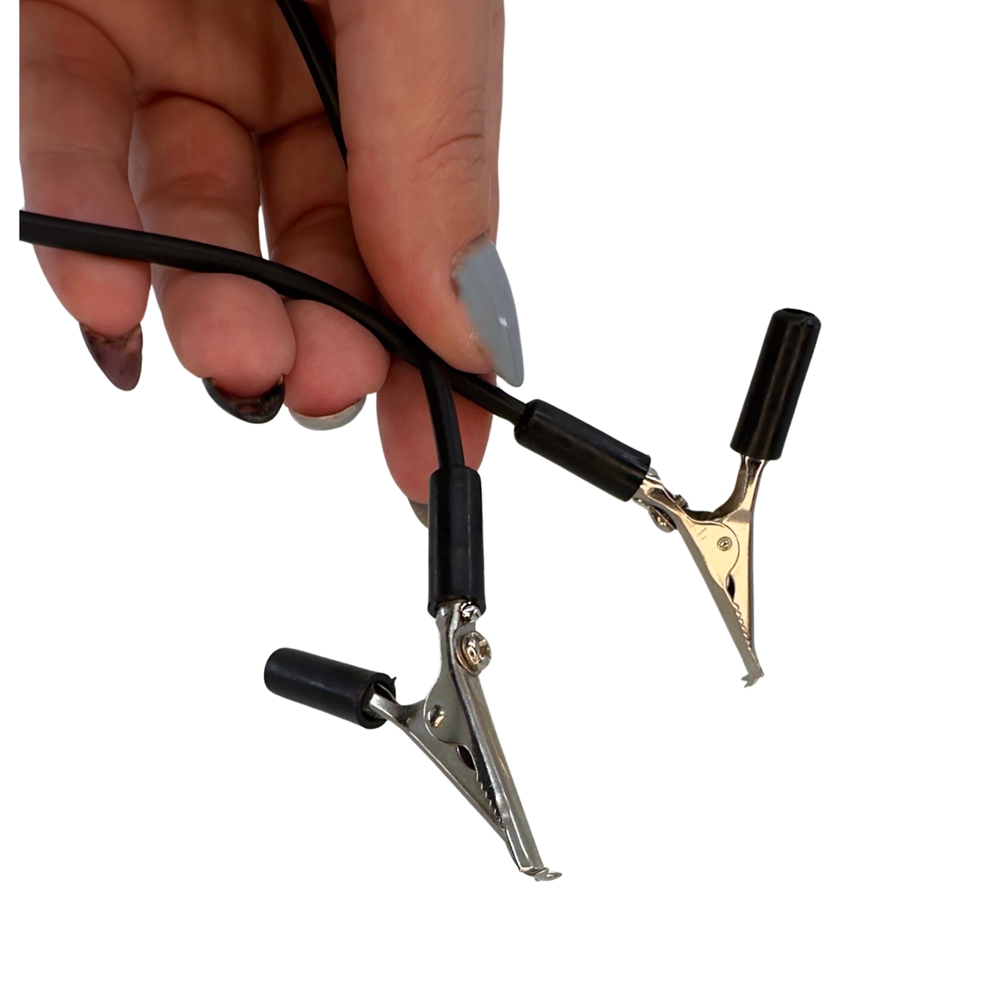 4mm Connecting Lead with Alligator Clips, Black, 12"