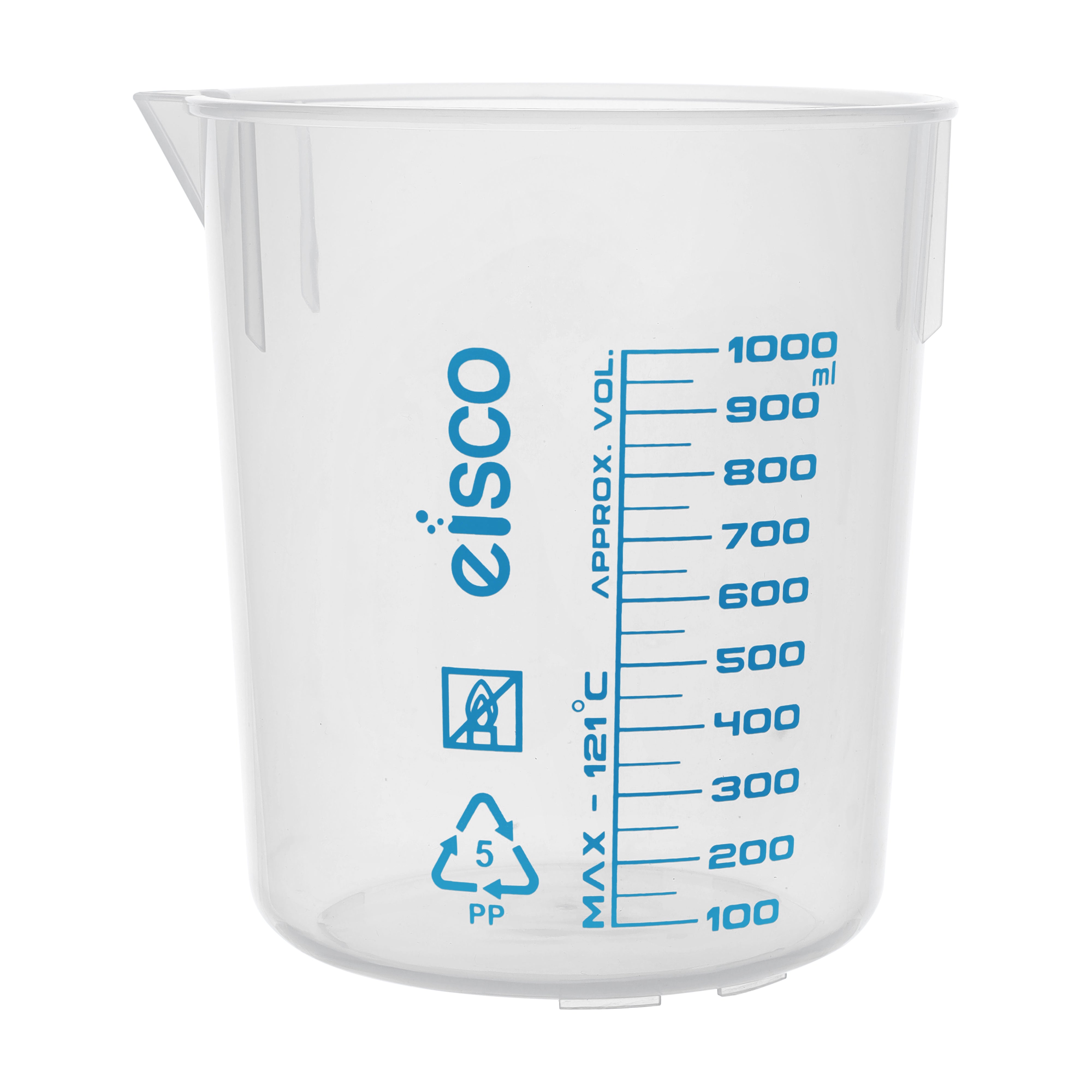 Premium Polypropylene Beaker, Blue Screen Printed