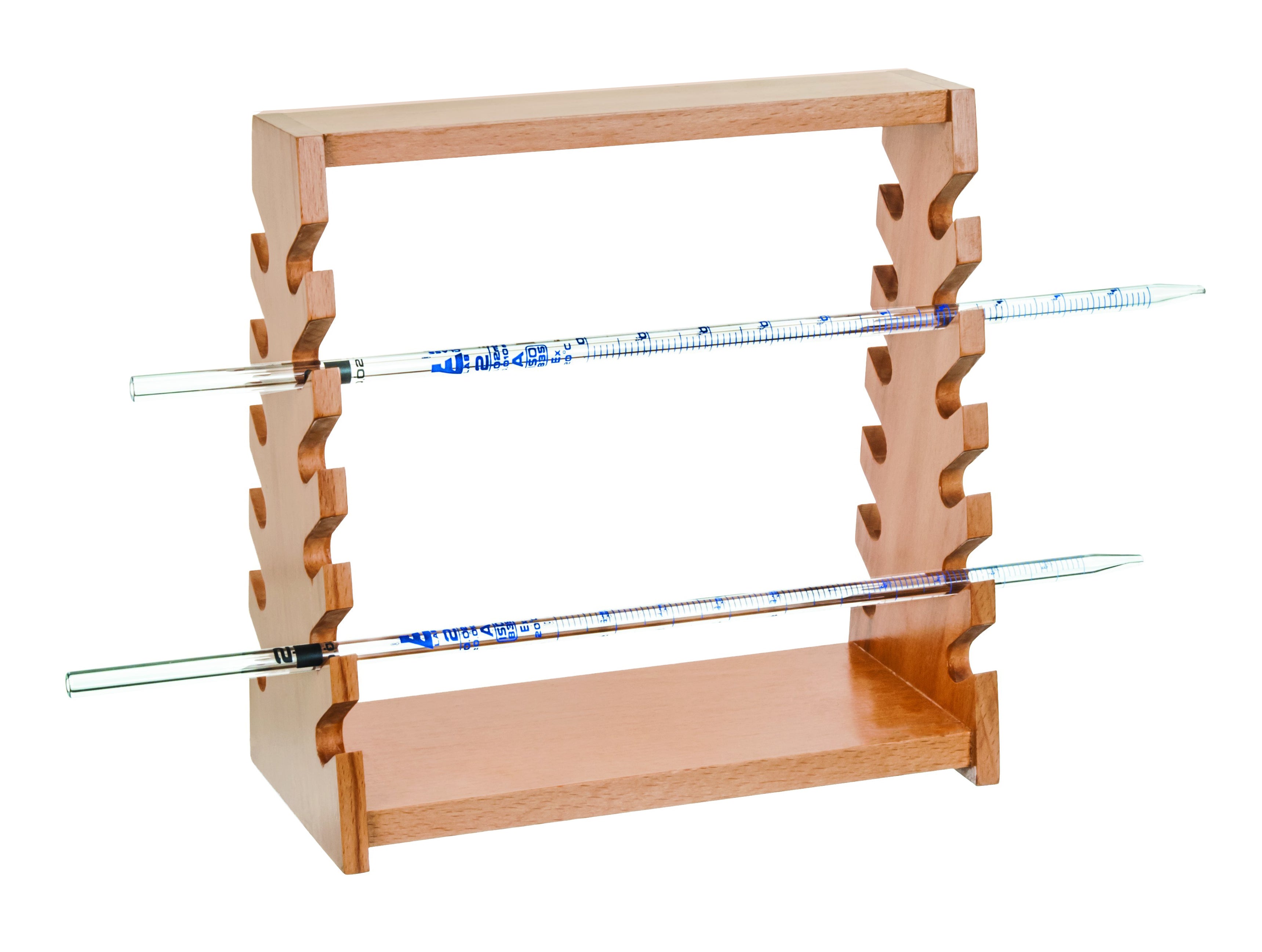 Wooden Pipette Rack for 12 Pipettes, Horizontal, 8.75"
