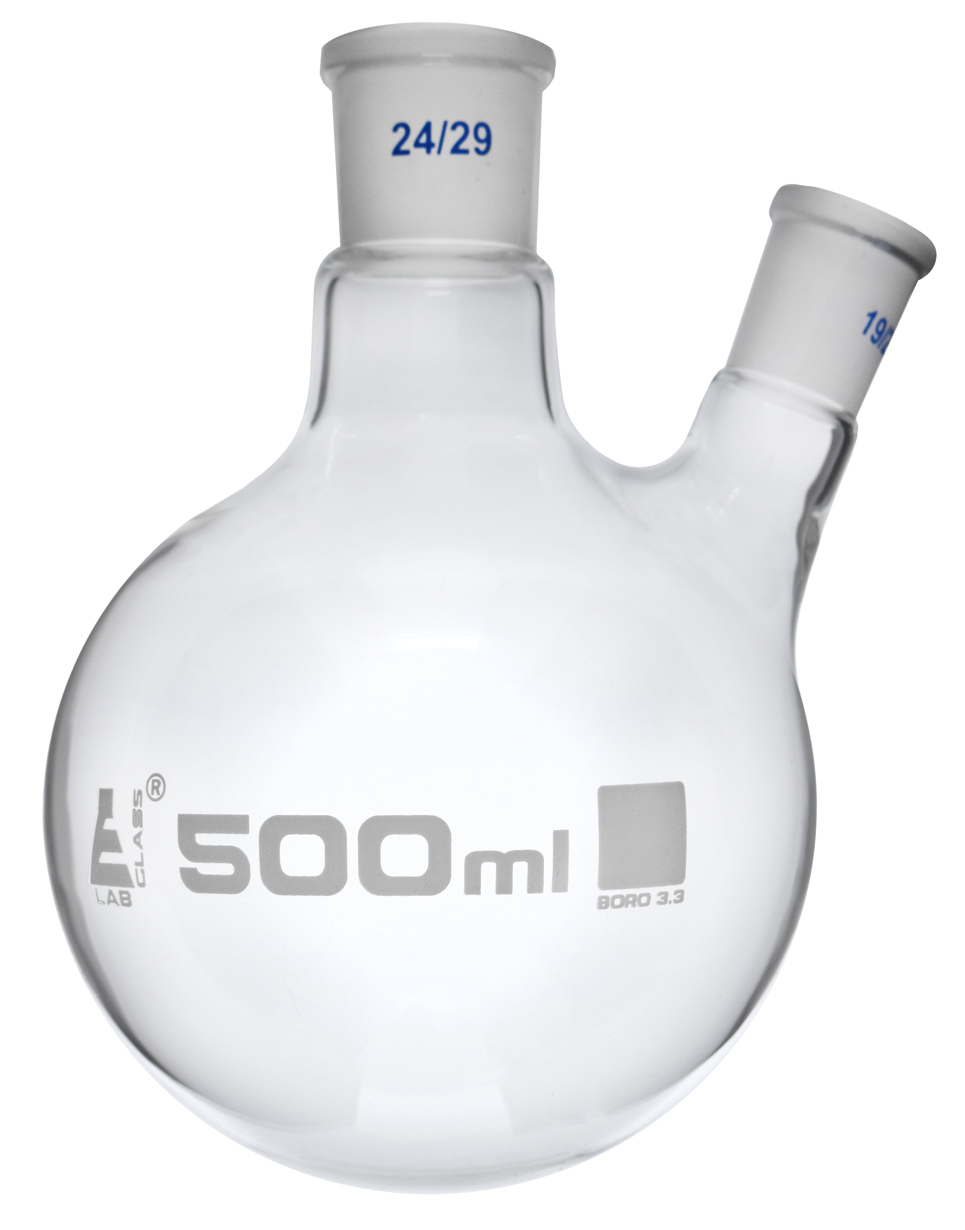 Round Bottom Oblique Neck Borosilicate Glass Distillation Flask