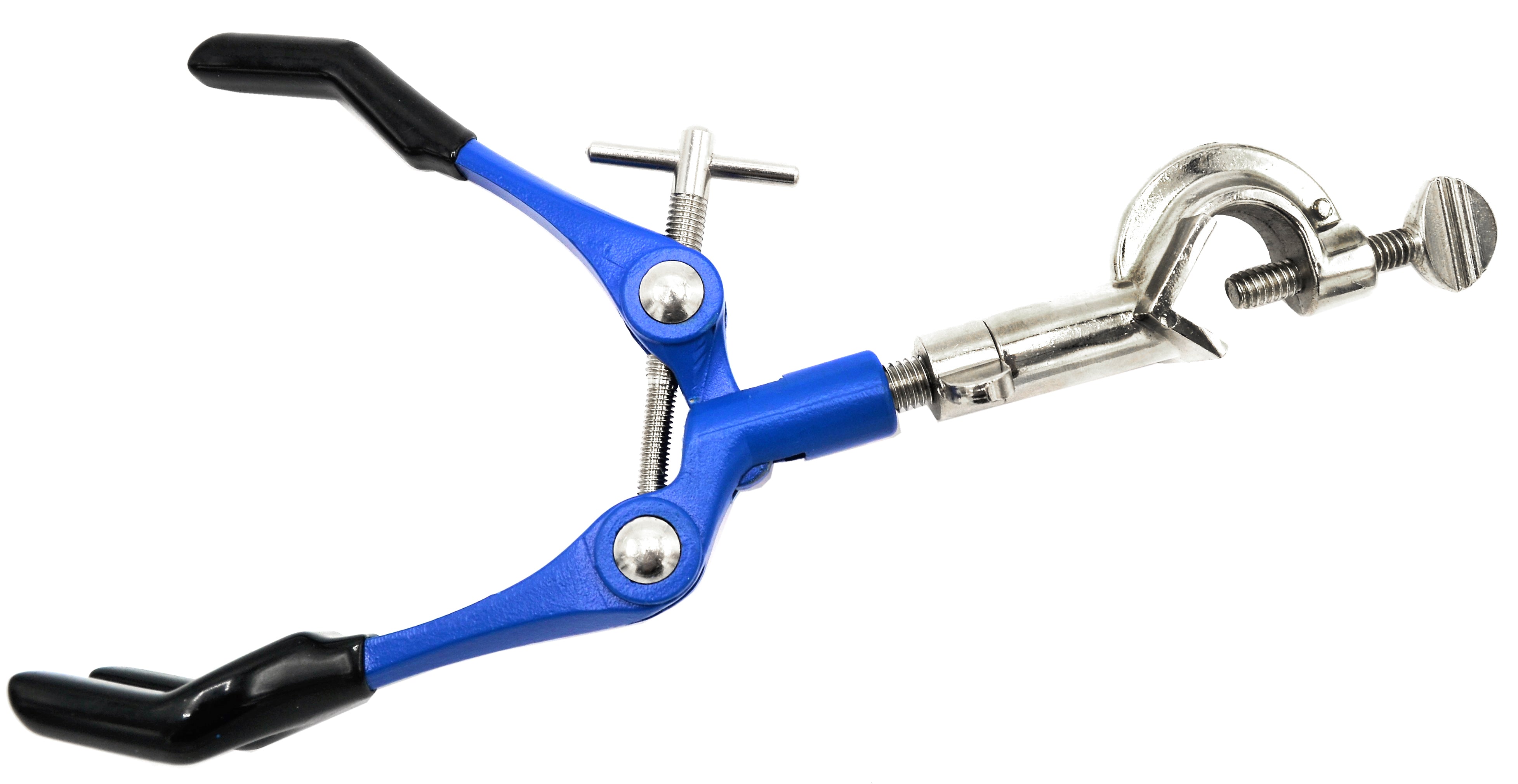 3-Finger Vinyl-Coated Extension Clamp with Swivel Boss Head, 3.4" Max