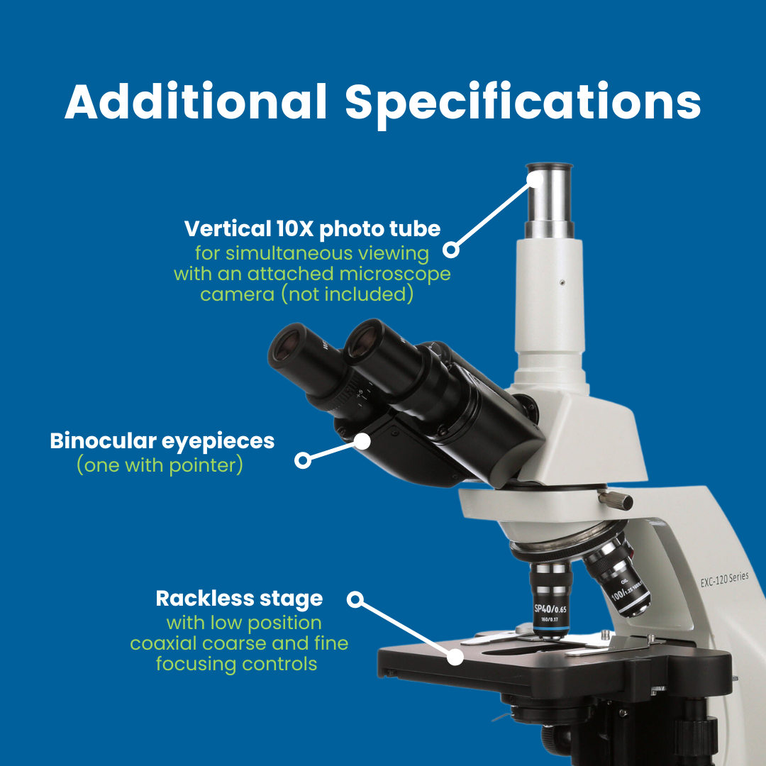 Accu-Scope Trinocular Compound Microscope, EXC-123, 40-1000X