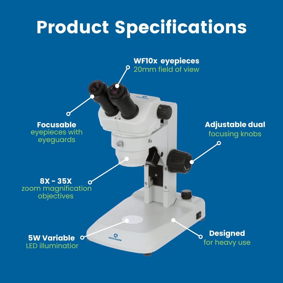 Stereo Microscope, 3078-LED, 8-35X Zoom