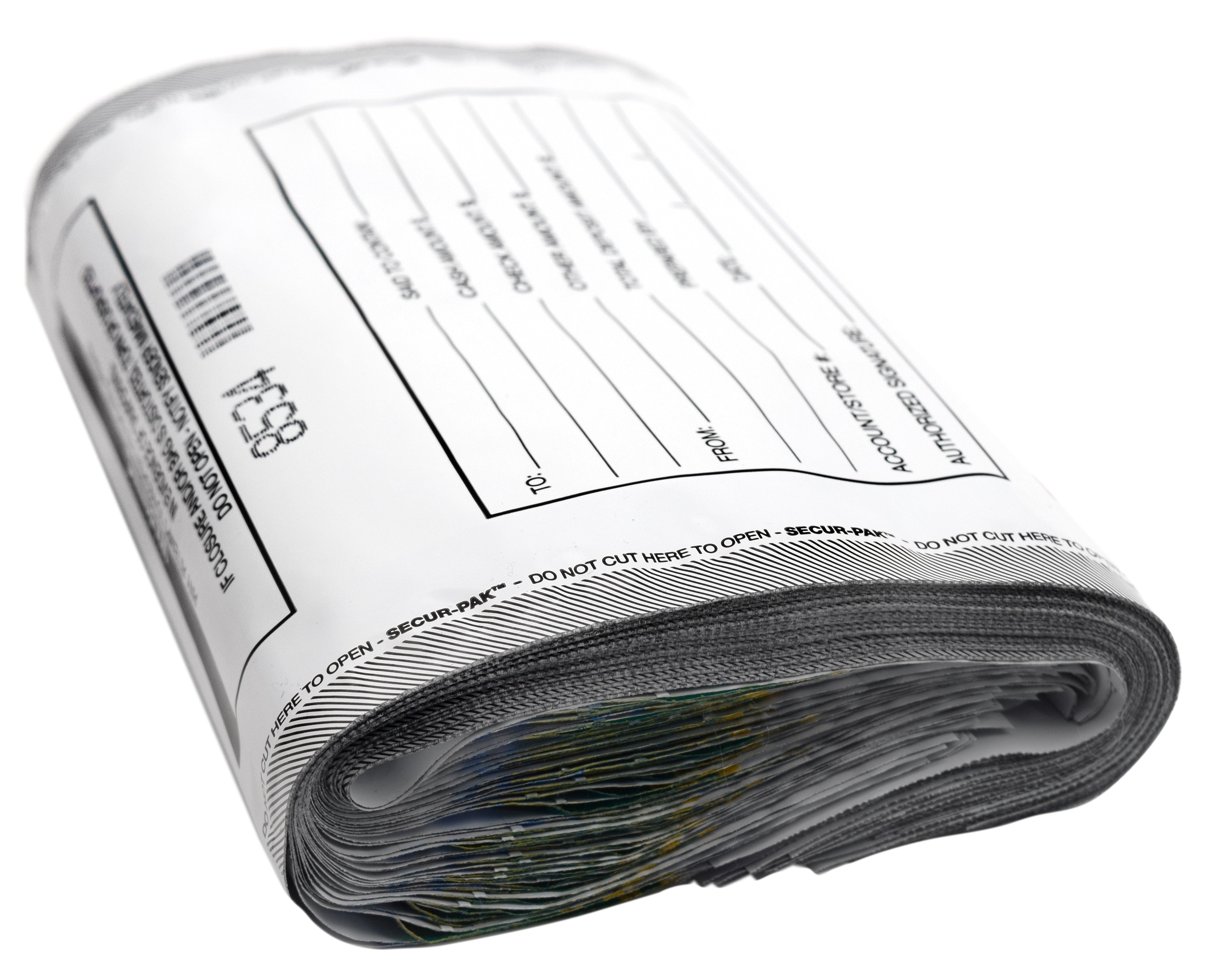 Premium Tamper-Evident Opaque White Security Bags, 7 x 10", 750 Bill Capacity, 100-Pack