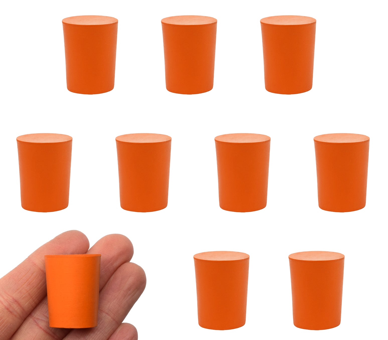 Solid Rubber Stopper, 10-Pack