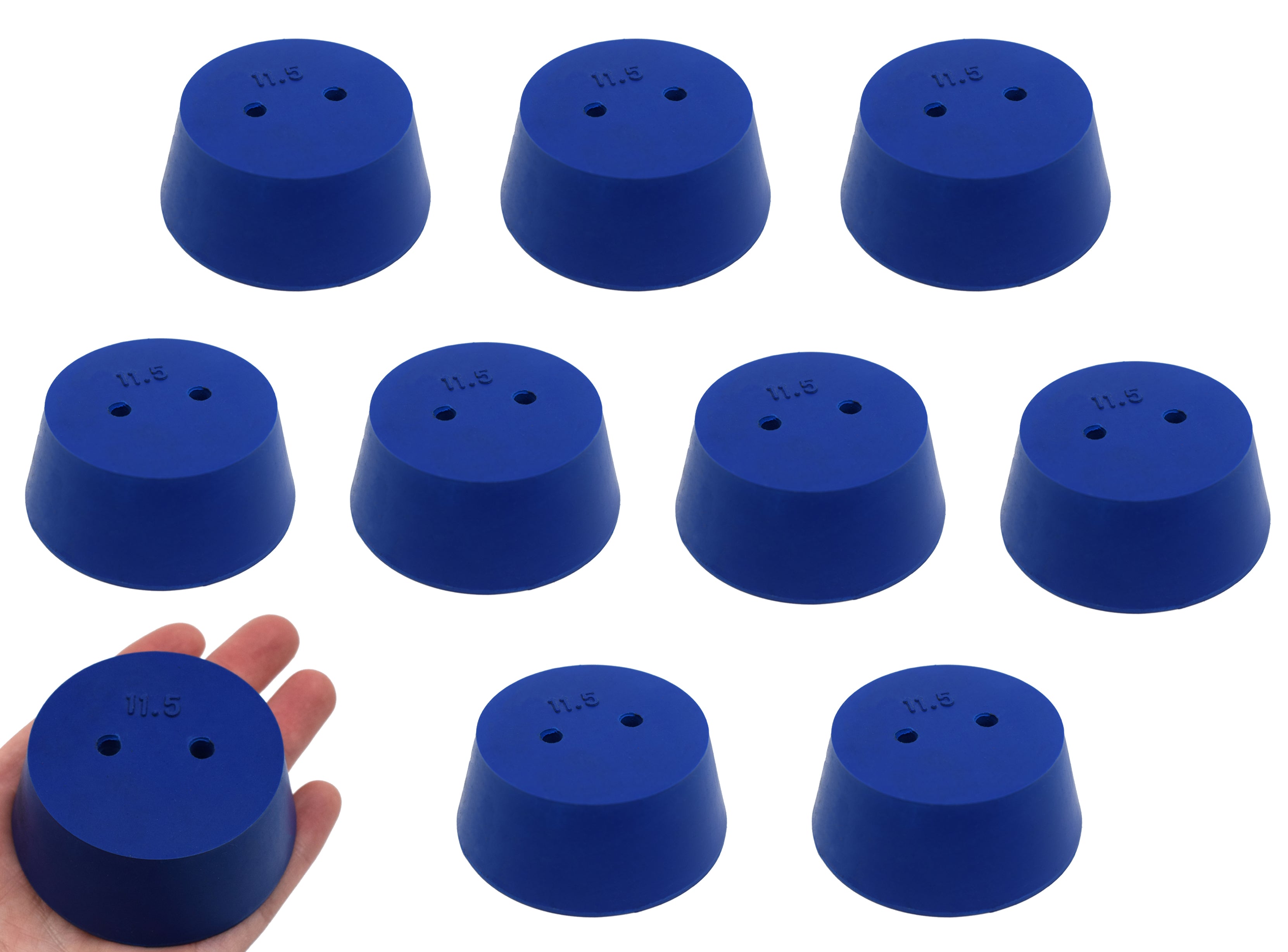 Neoprene Stopper with 2 Holes, 10-Pack