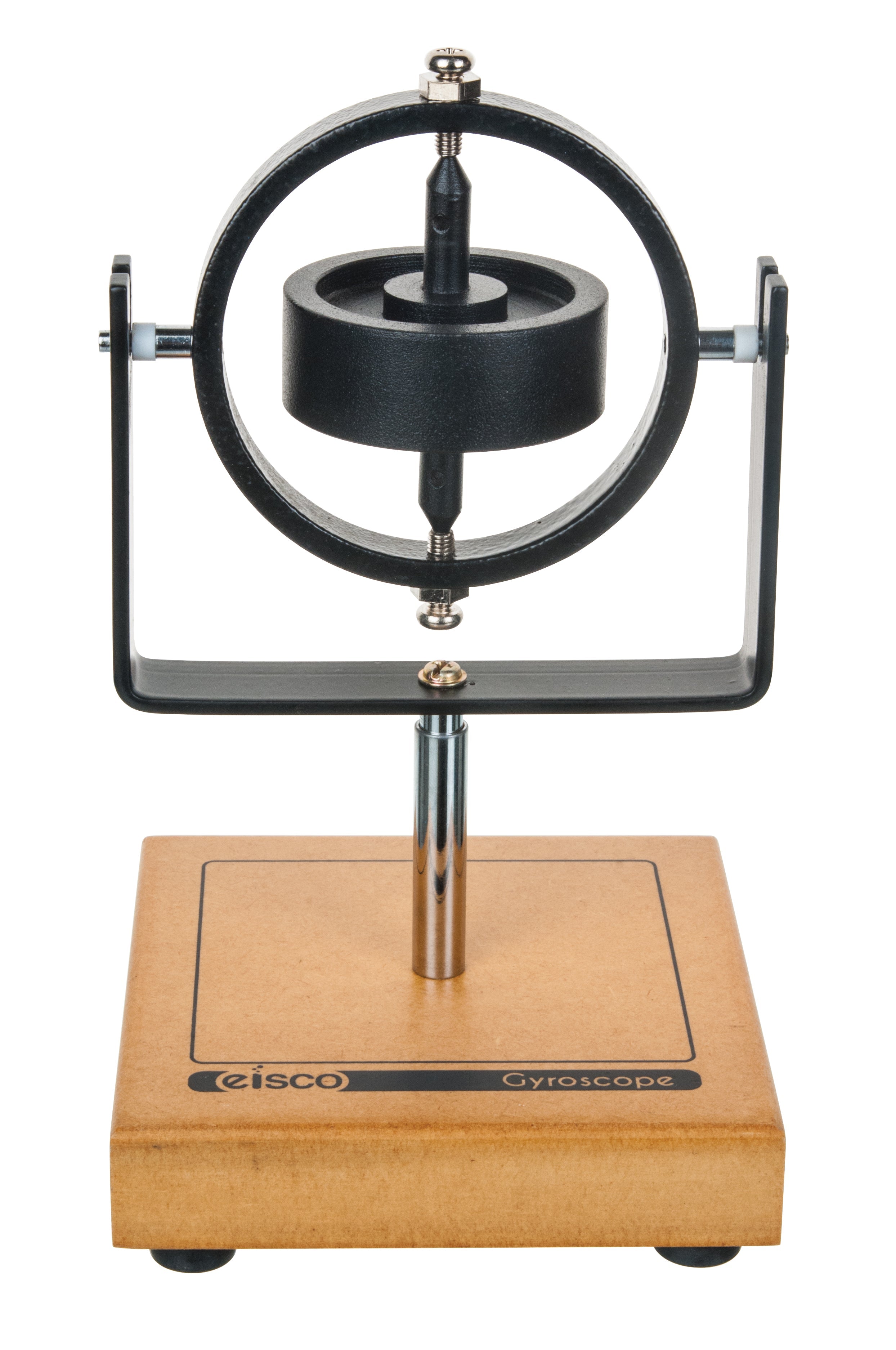 Premium Gyroscope and Gimbal Cradle on Wooden Base
