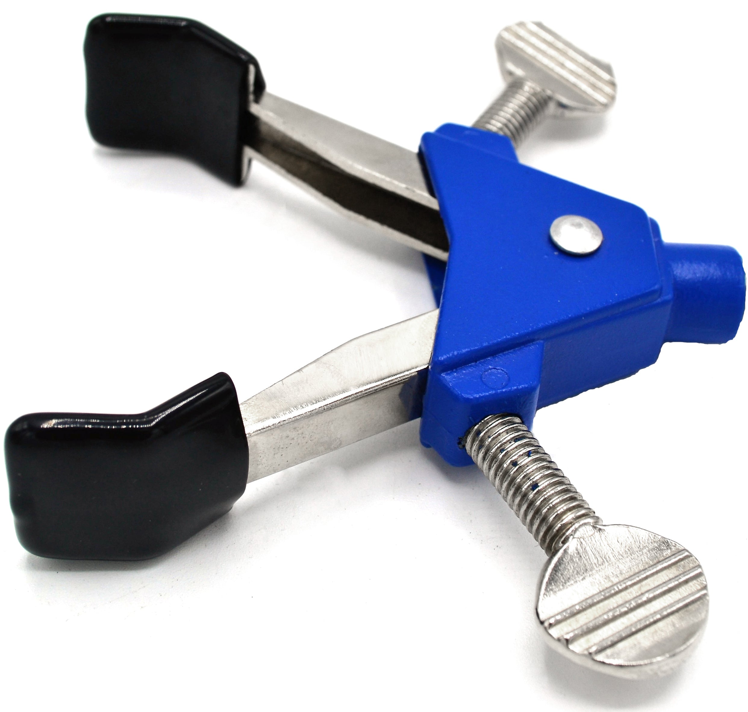 2-Prong Vinyl-Coated Spring-Loaded Clamp with Swivel Boss Head, 2.75" Max