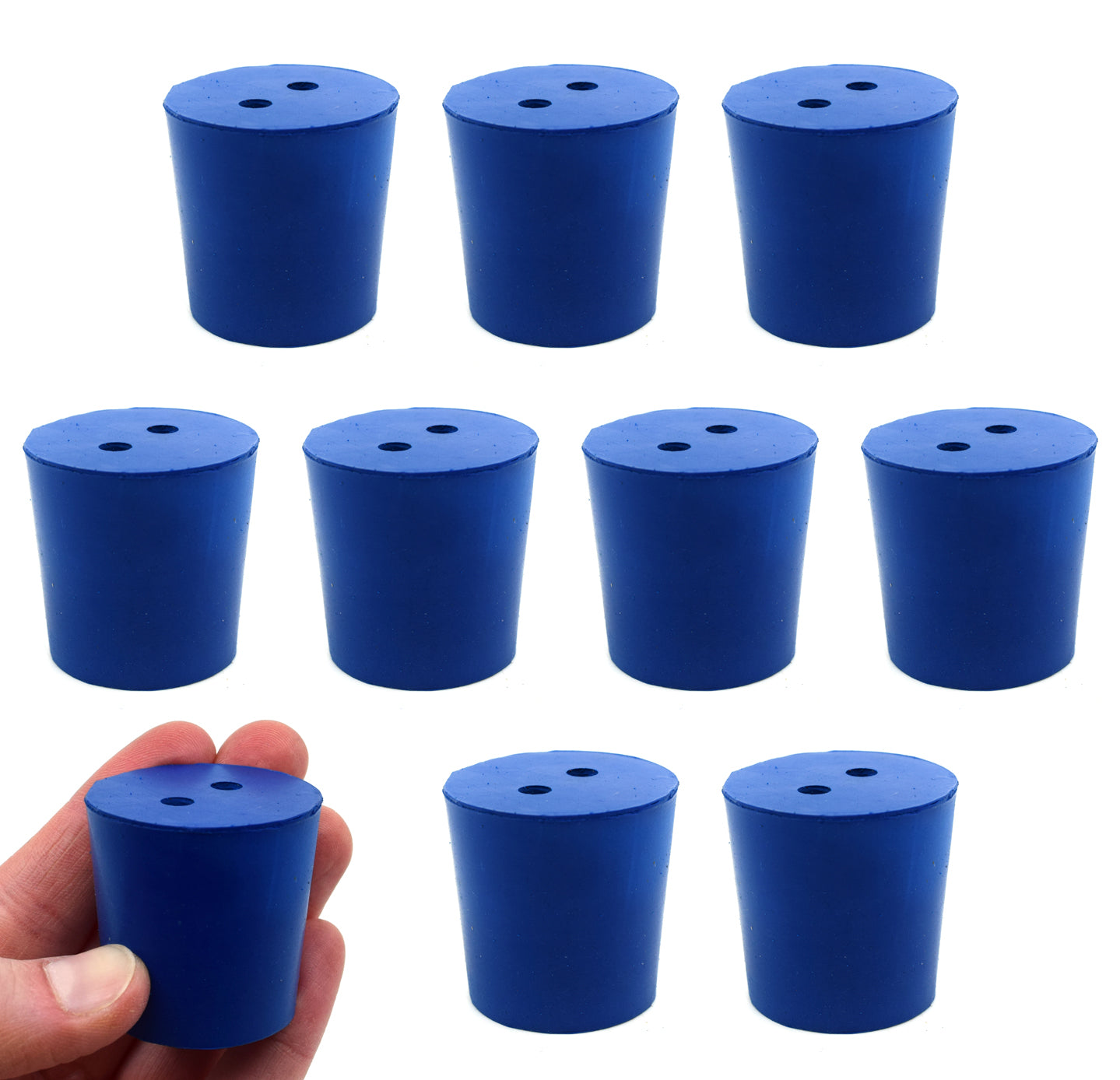 Neoprene Stopper with 2 Holes, 10-Pack