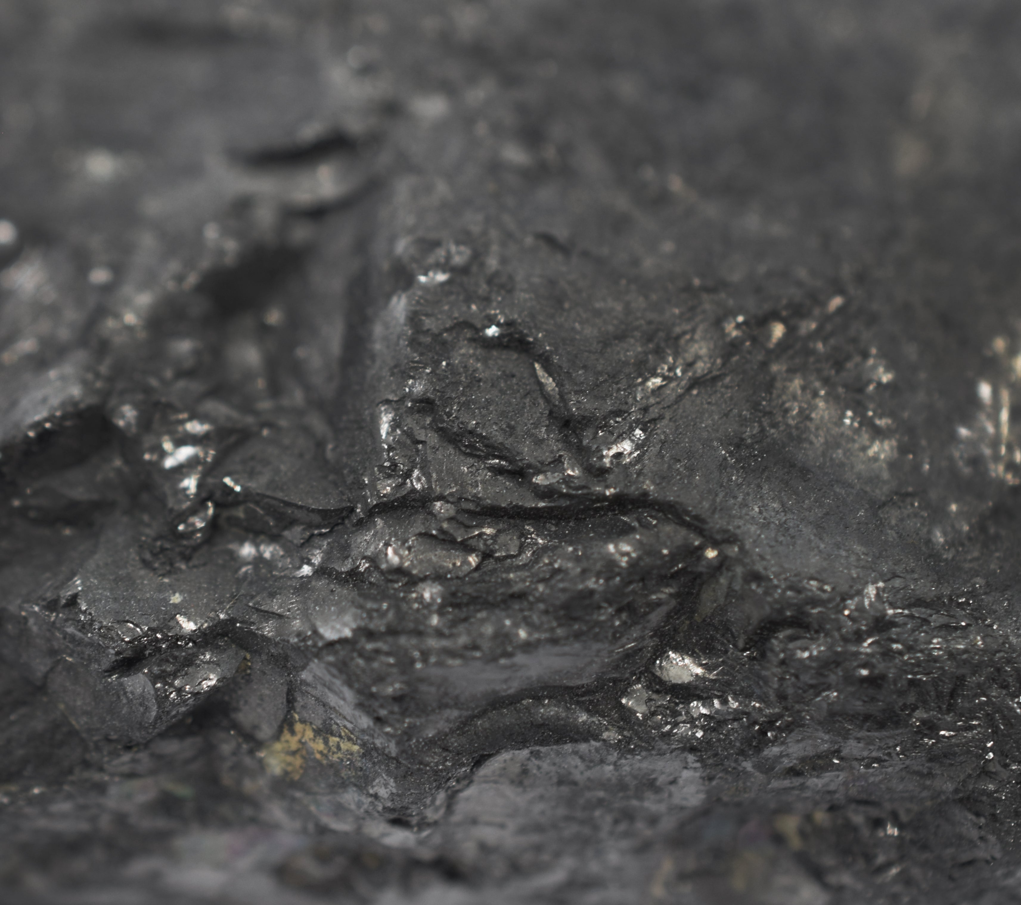 Raw Anthracite Coal Metamorphic Rock Hand Sample, Approx 3 inch