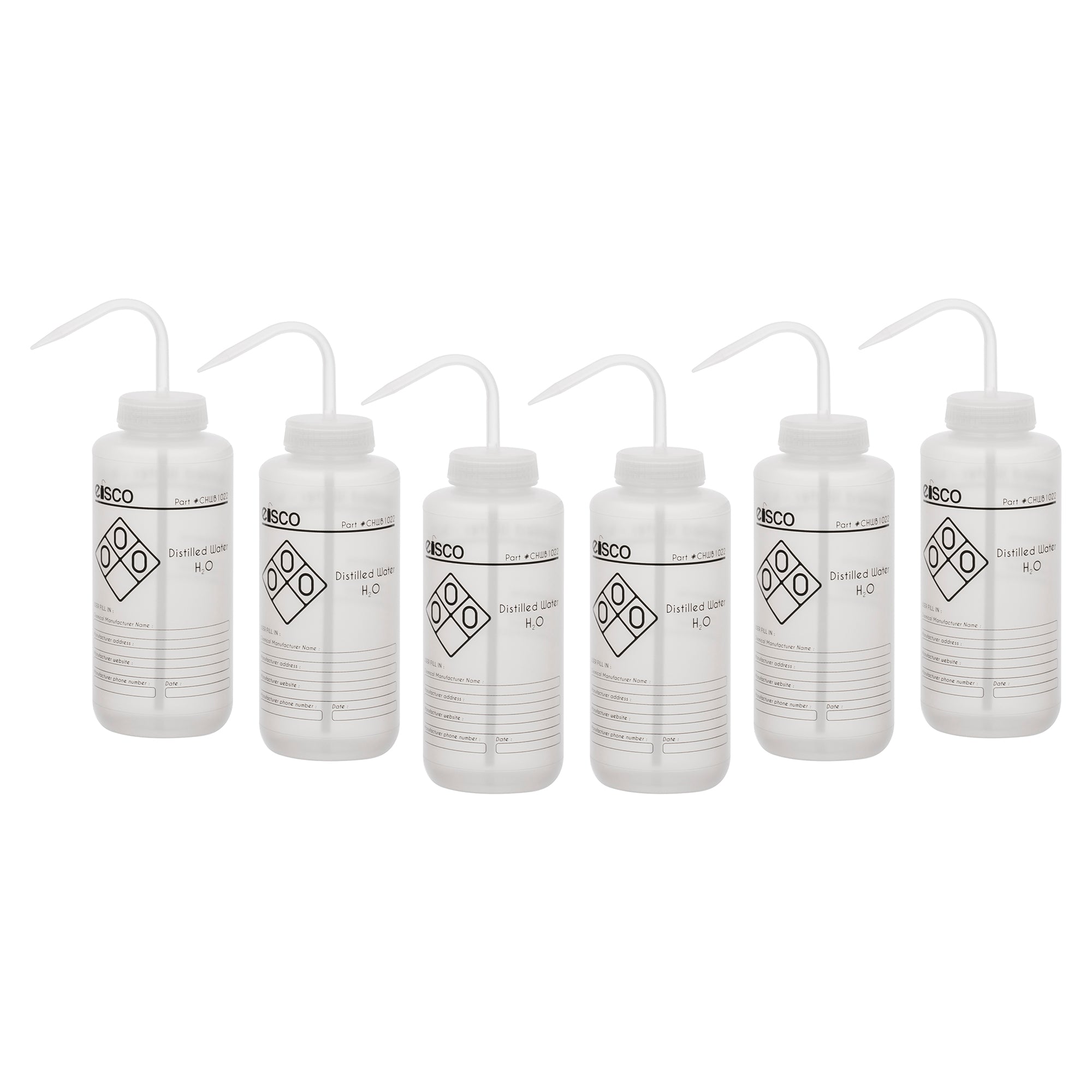 Distilled Water Wash Bottle, LDPE, 1-Color Label, 1000mL
