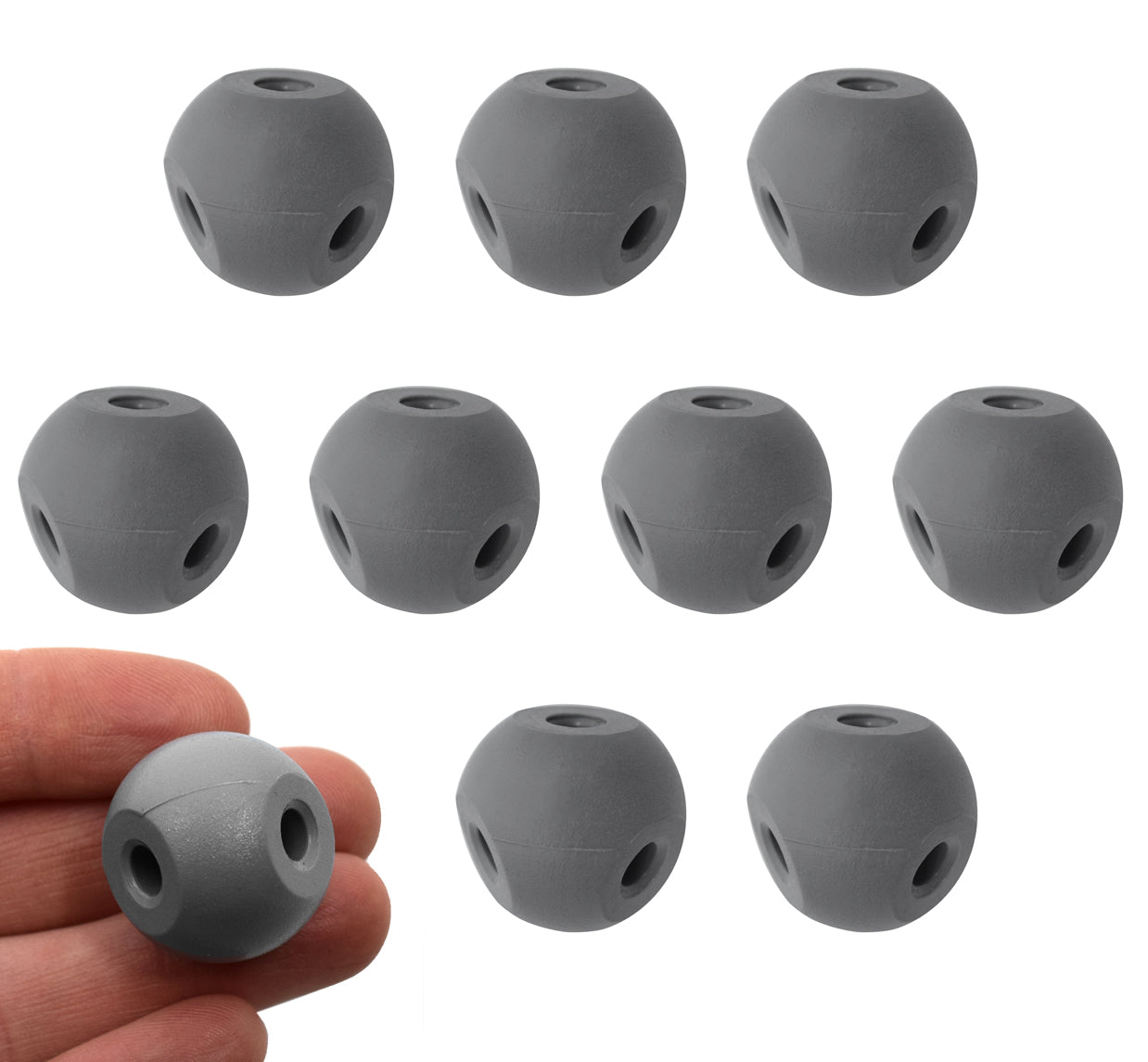 Gray Molecular Model Atom, 2.2cm, 4 Holes, 10-Pack