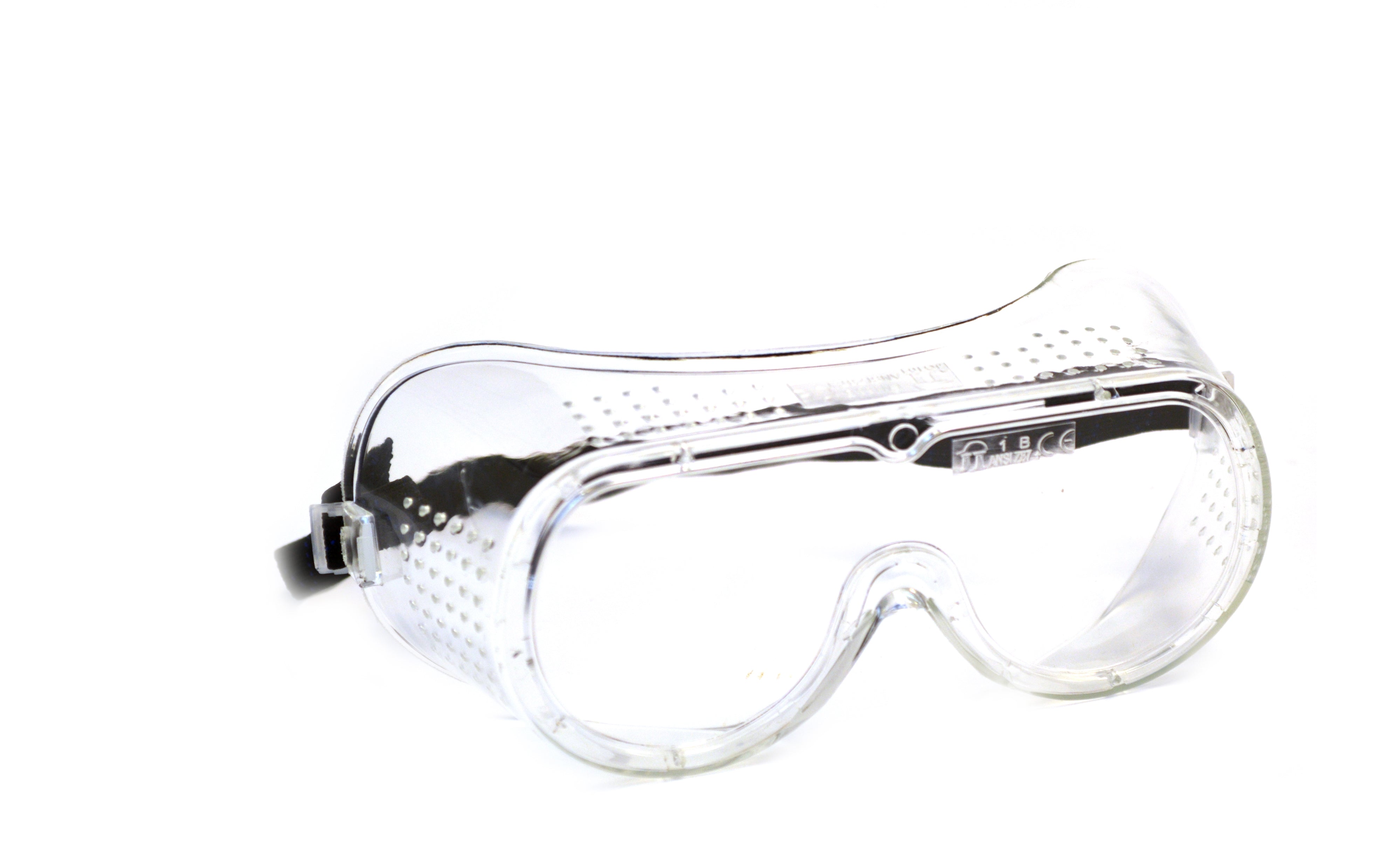 Clear Vented Safety Goggles with Adjustable Strap