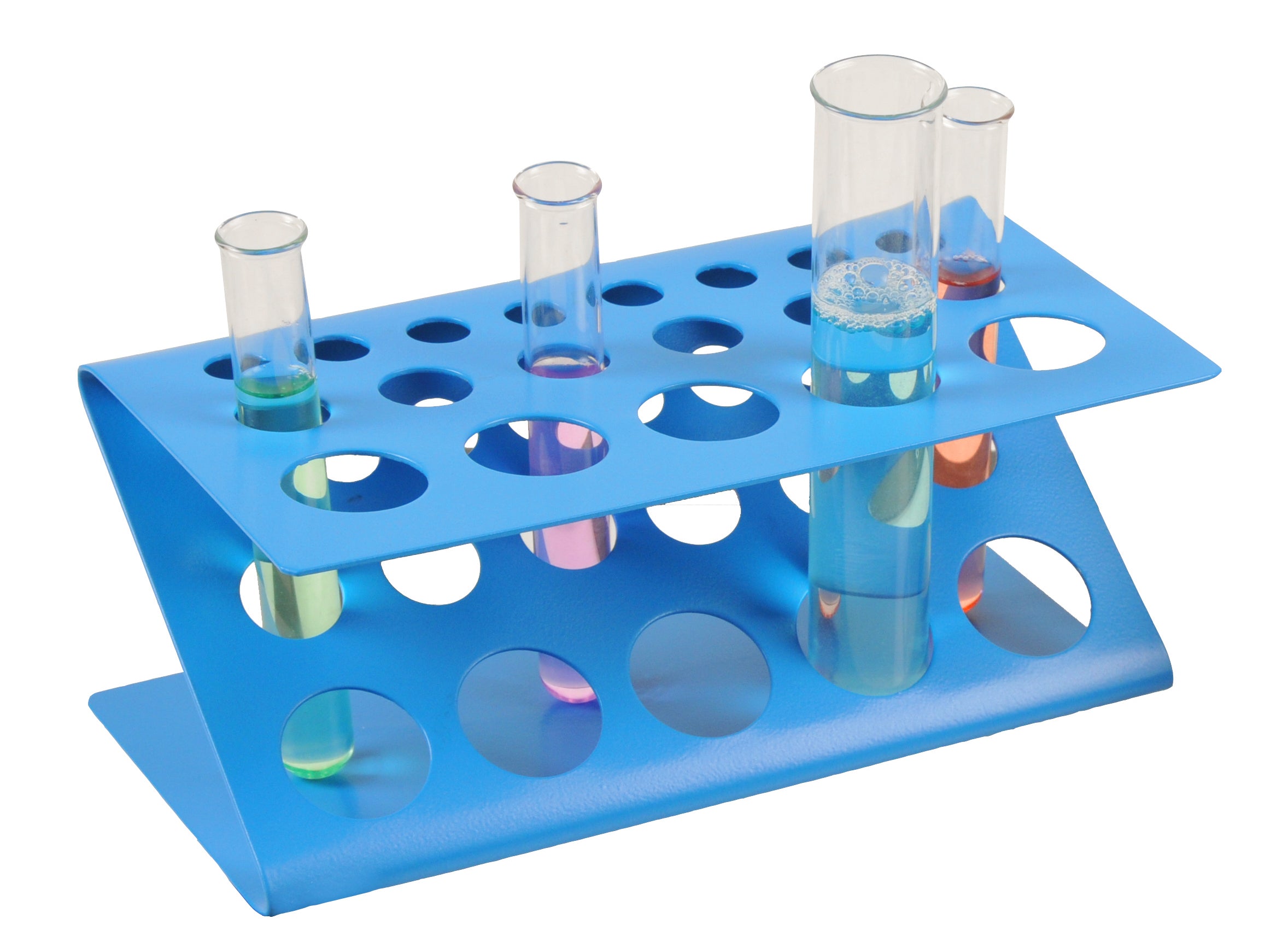 Z-Shape Aluminum Test Tube Stand for 18 Mixed Tubes (1", 0.75", 0.5")
