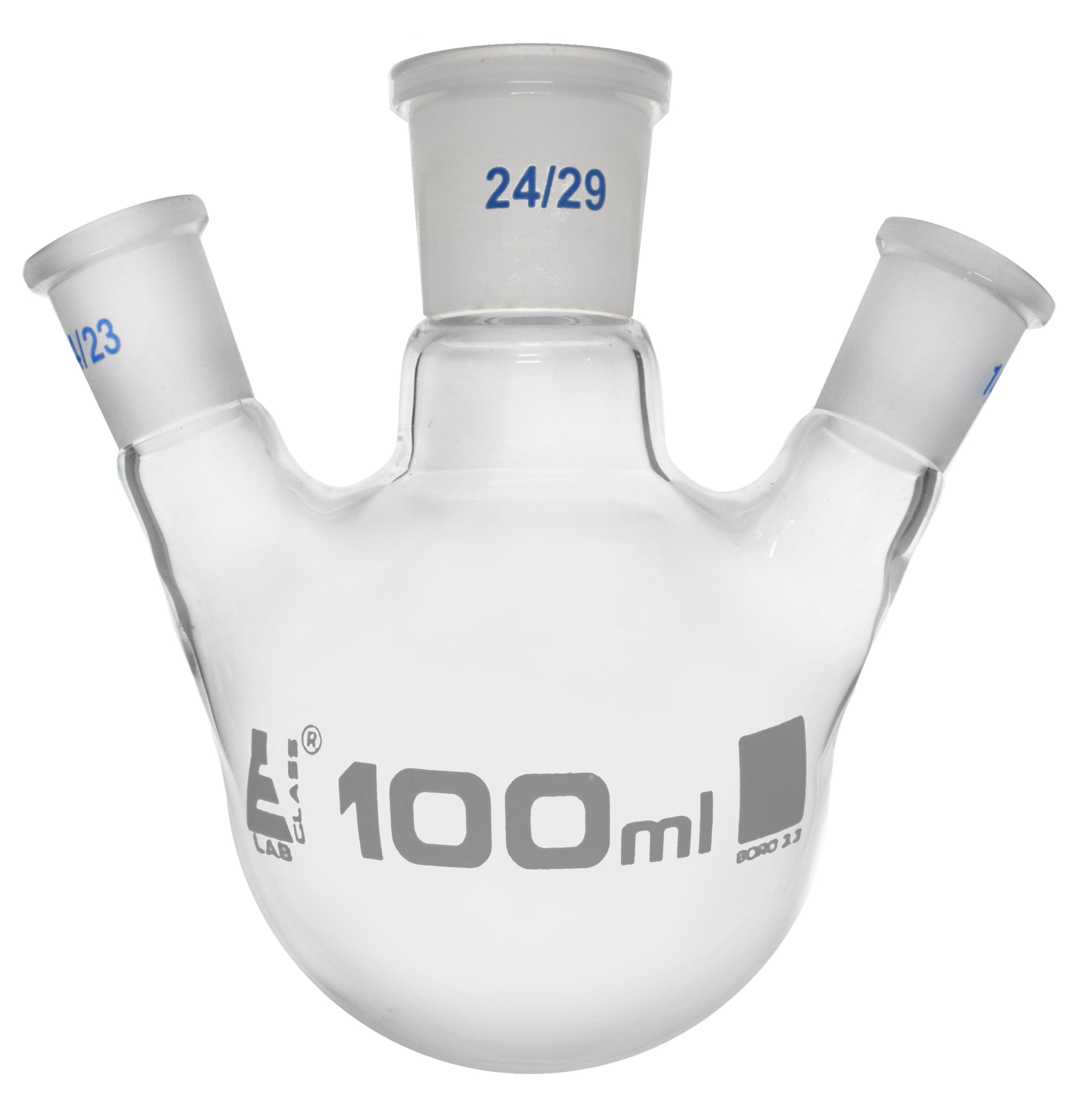Round Bottom Three-Angled-Neck Borosilicate Glass Distillation Flask