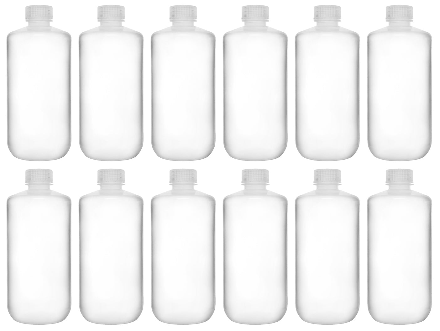 Translucent Narrow Mouth Polypropylene Reagent Bottle with Screw Cap, 12-Pack