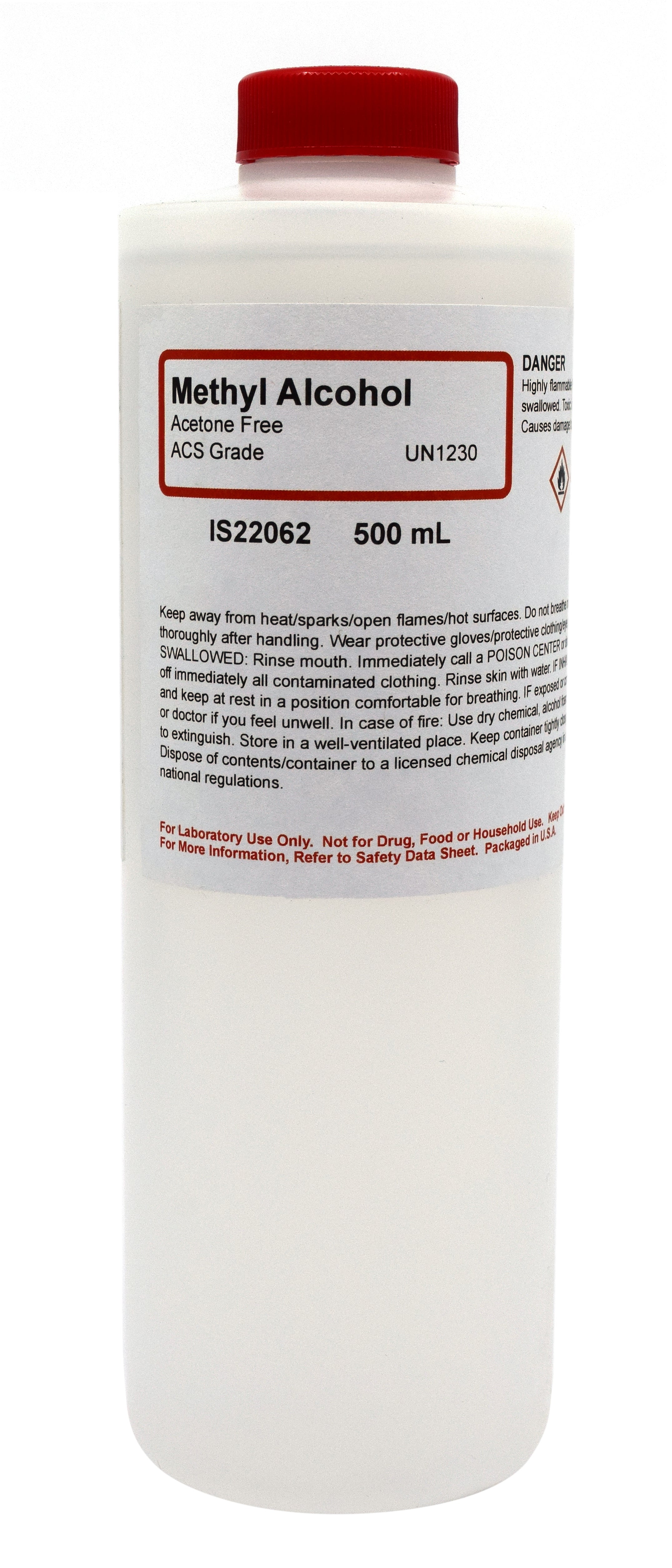 Methyl Alcohol, 500mL, ACS Grade