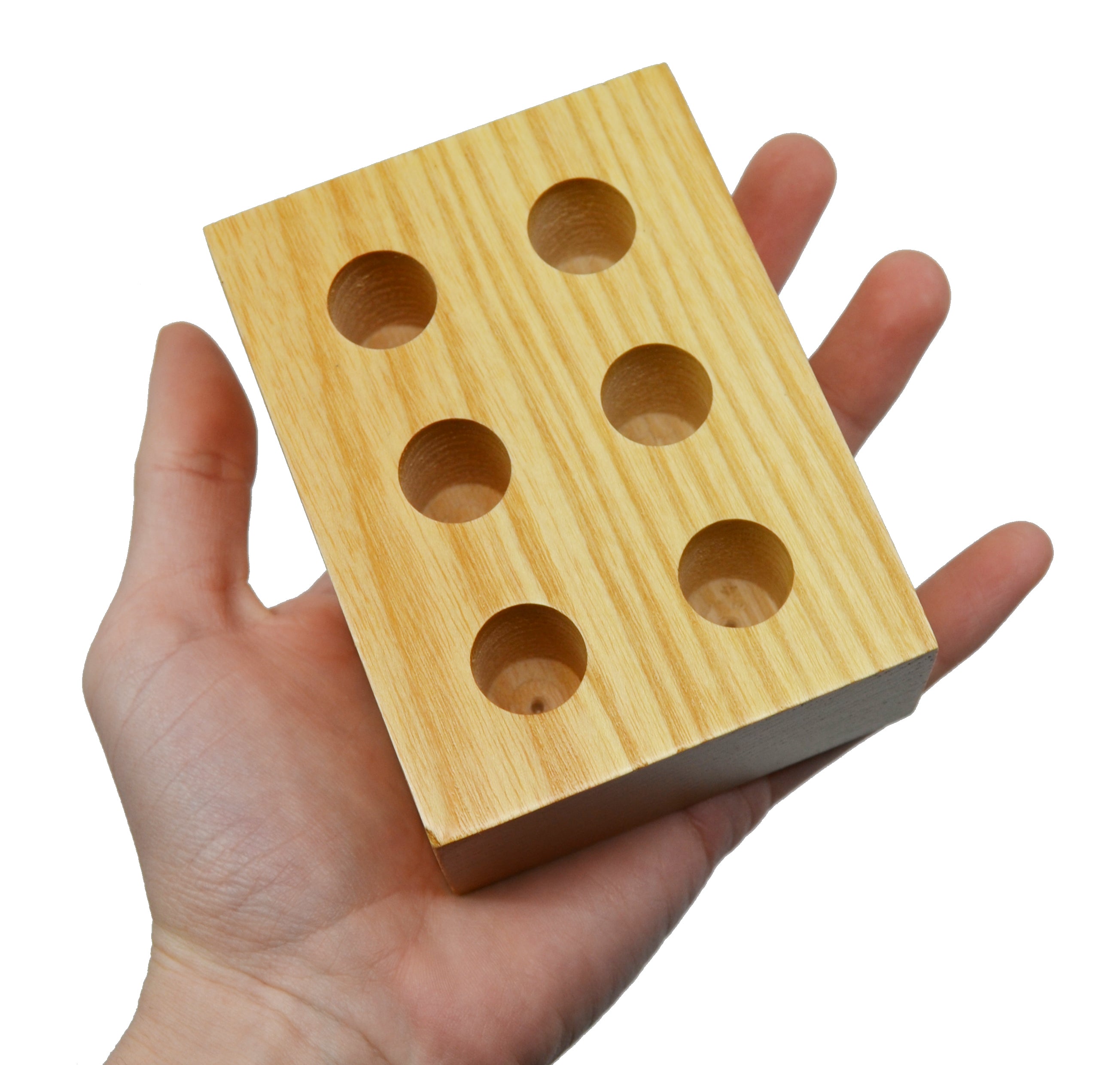 Wooden Entomology Pin Storage Block, 6-Hole