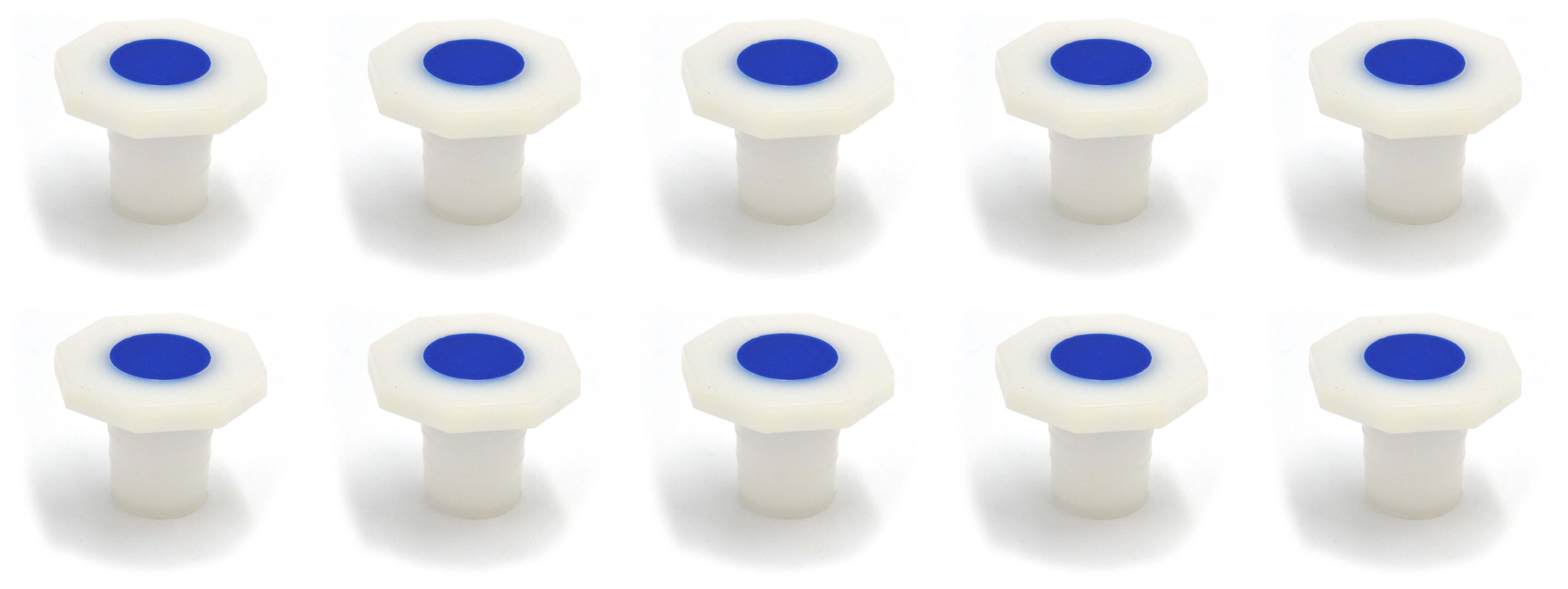 10-Pack Chemical-Resistant Polypropylene Stoppers, 24/29